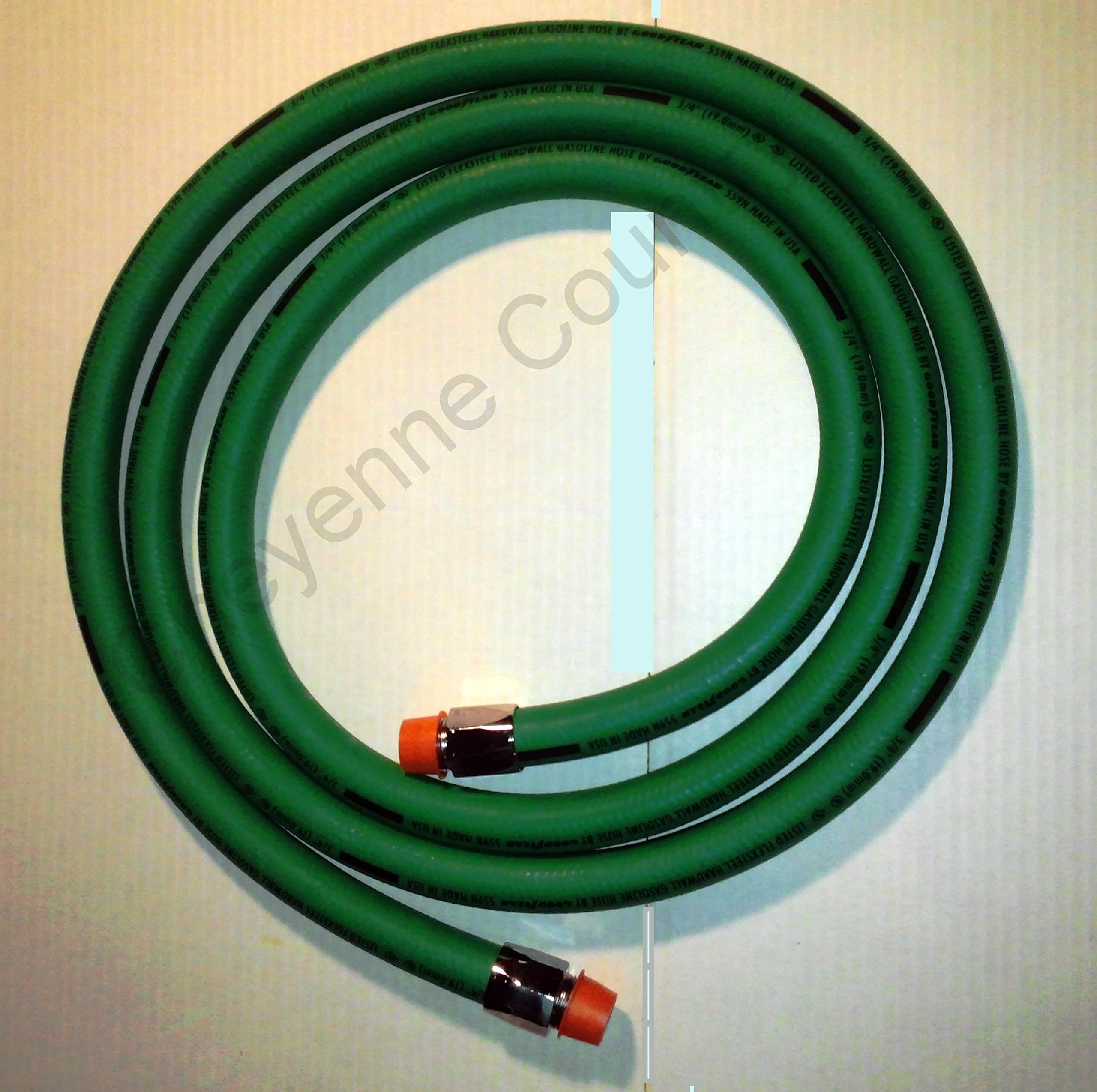 Green Goodyear 3/4" X 12' Flexsteel Hardwall Gasoline Diesel Fuel Hose 559n