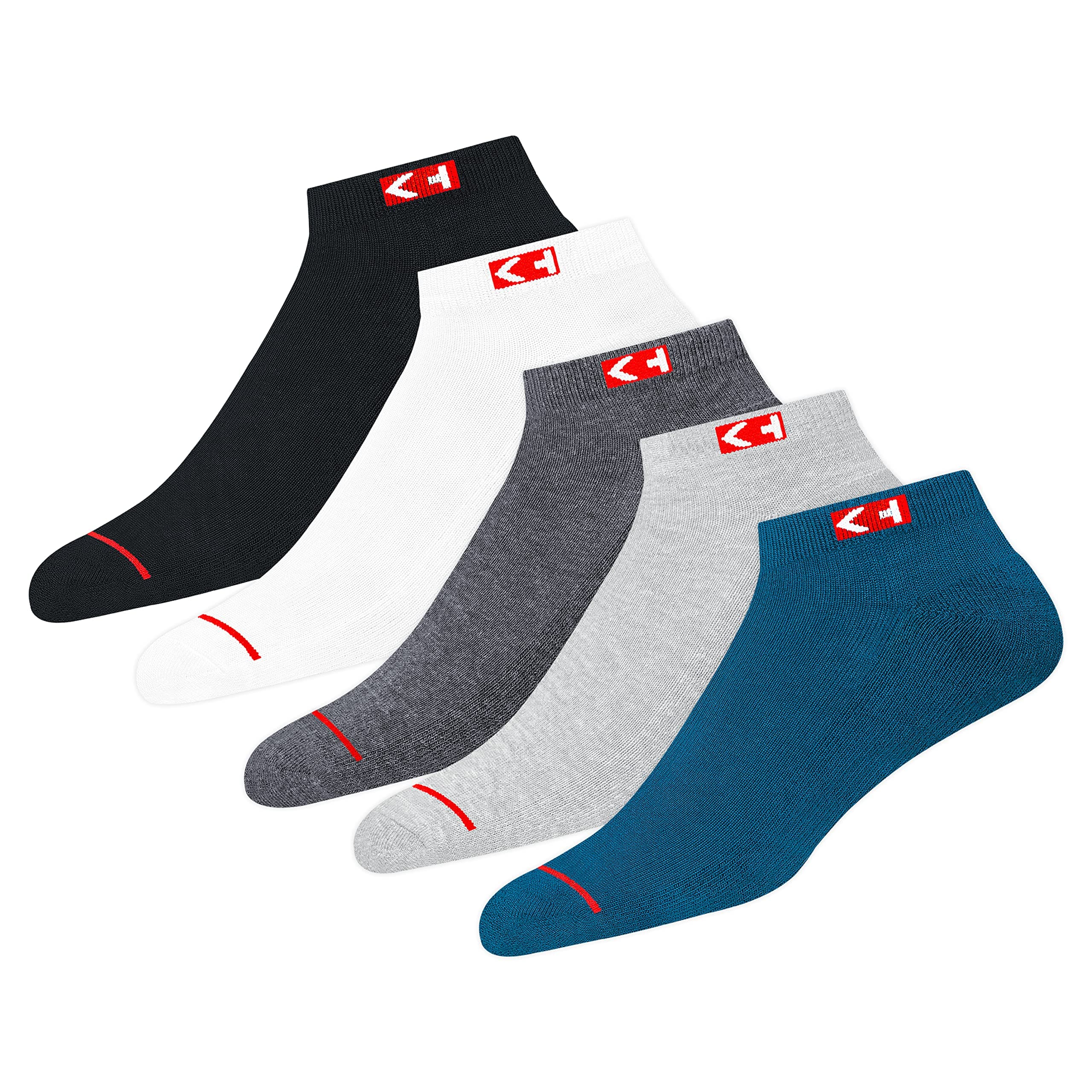 Men Ankle Length Cotton Socks (Pack of 5) (KP-BOX-51 Multicolour)