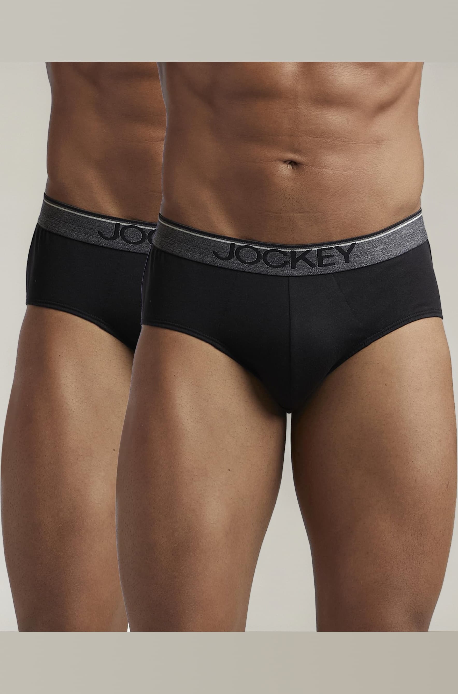 8037 Men's Super Combed Cotton Solid Brief with Ultrasoft Waistband (Pack of 2)