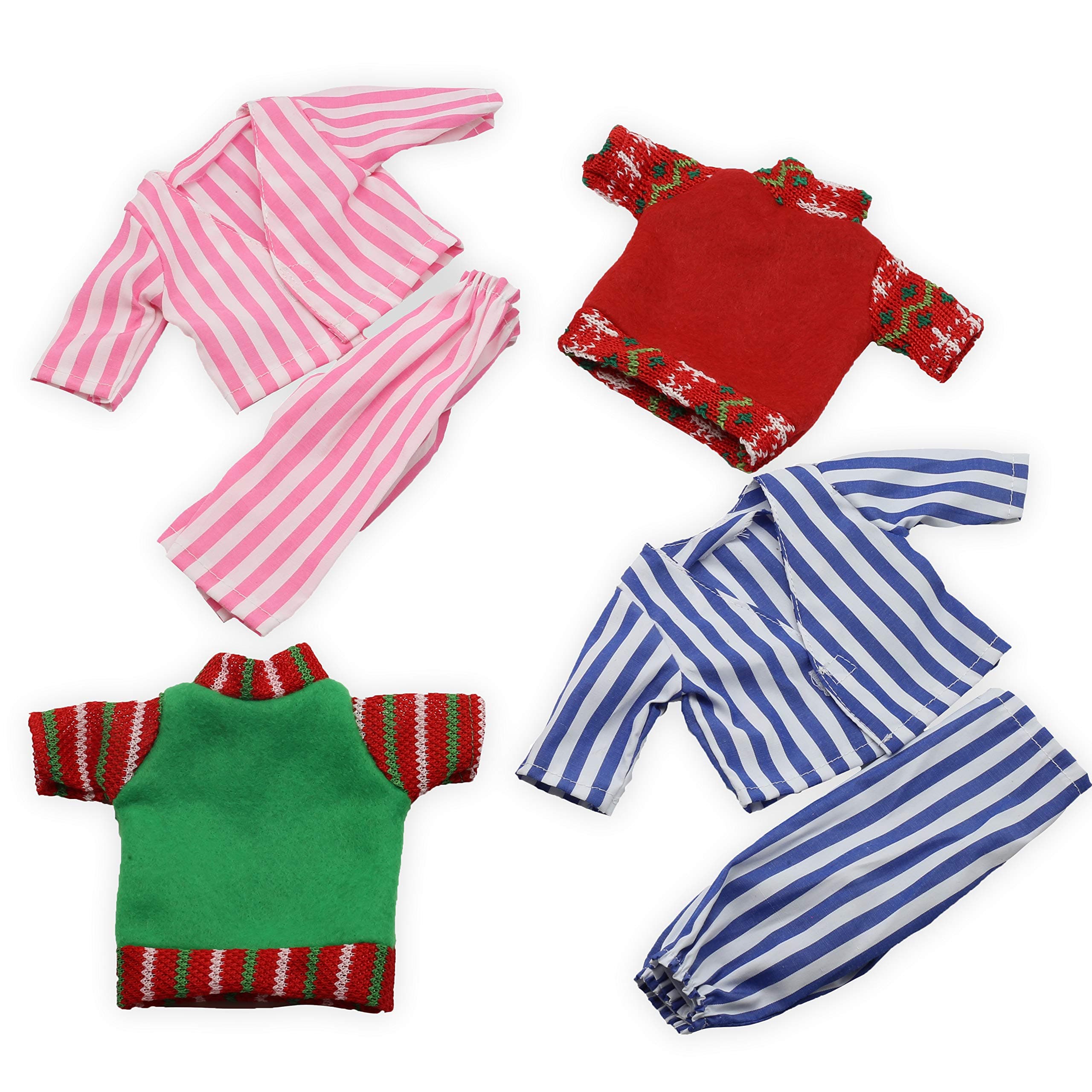 KreativeKraft Elf Accessories for Elves Behaving Naughtily Pack of 4 Clothes for Dolls Teddy Clothing Fits a 13-14 cm