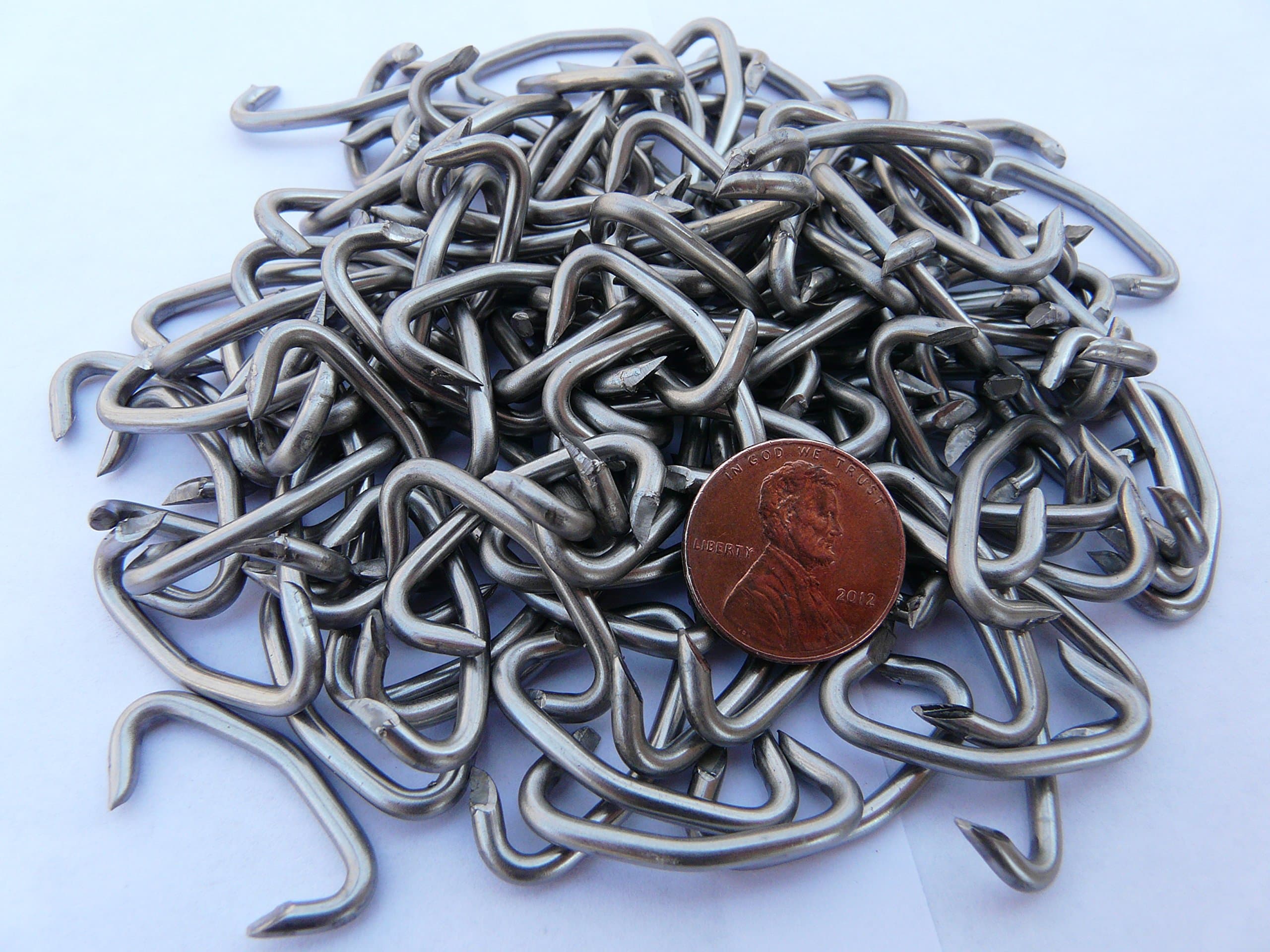 7/8" Stainless steel hog rings for crab pots, gabions, pens, fences, heavy duty USA MADE, 125 count