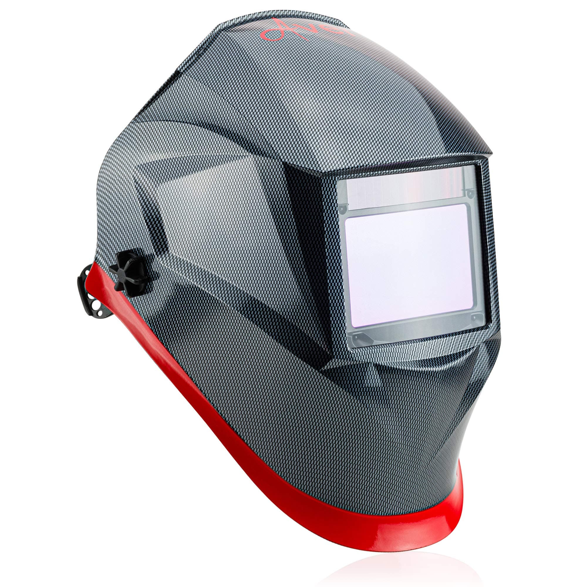 Welding Helmet by Aver | Auto Darkening Welder Helmet Lens Solar Powered Graphic Carbon Fiber Welding Hood Best Optical Class 1/1/1/1 Shade Range 4/9-13 Mig Tig Arc