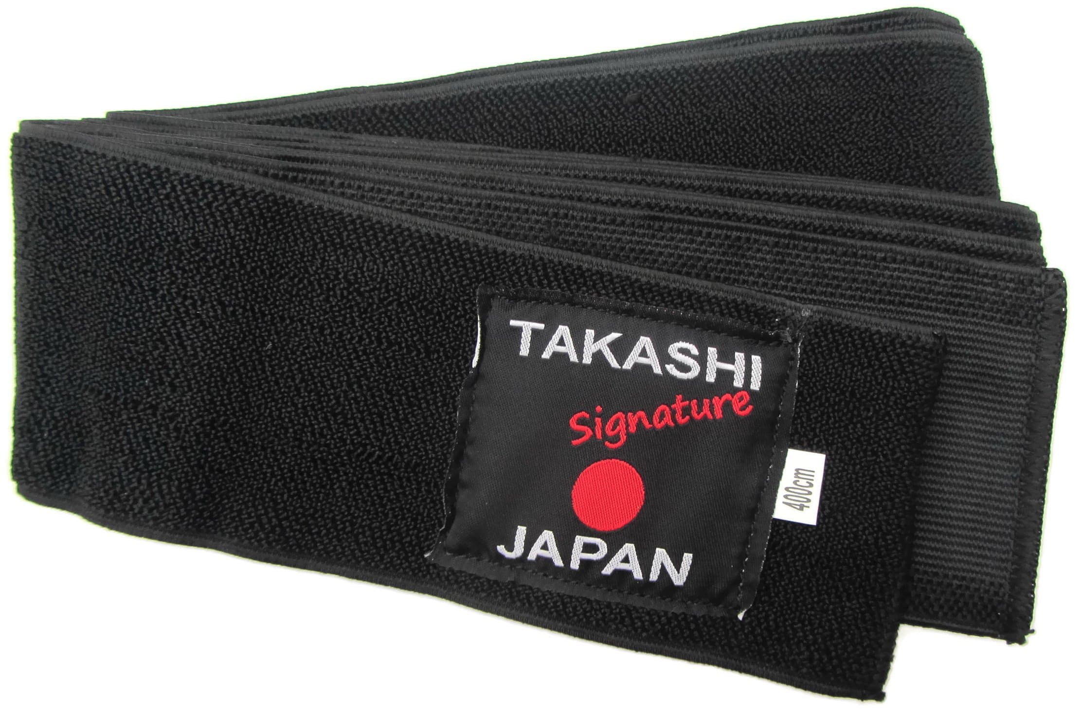 OBI Belt Stretchy Elasticated- Flexi 'Kuro' OBI Belt Iaido- Kendo, Aikido Black Belt Takashi Japan Signature Range - 400cm x 8cm Easy Comfortable Fasten