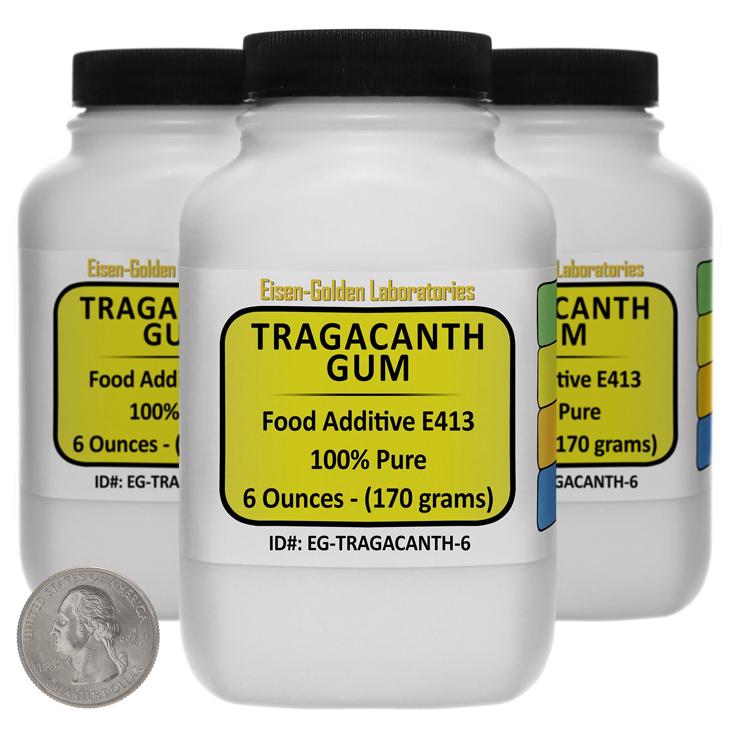 Tragacanth Gum [E413] 100% Food Grade Powder 1 Lb in Three Space-Saver Bottles