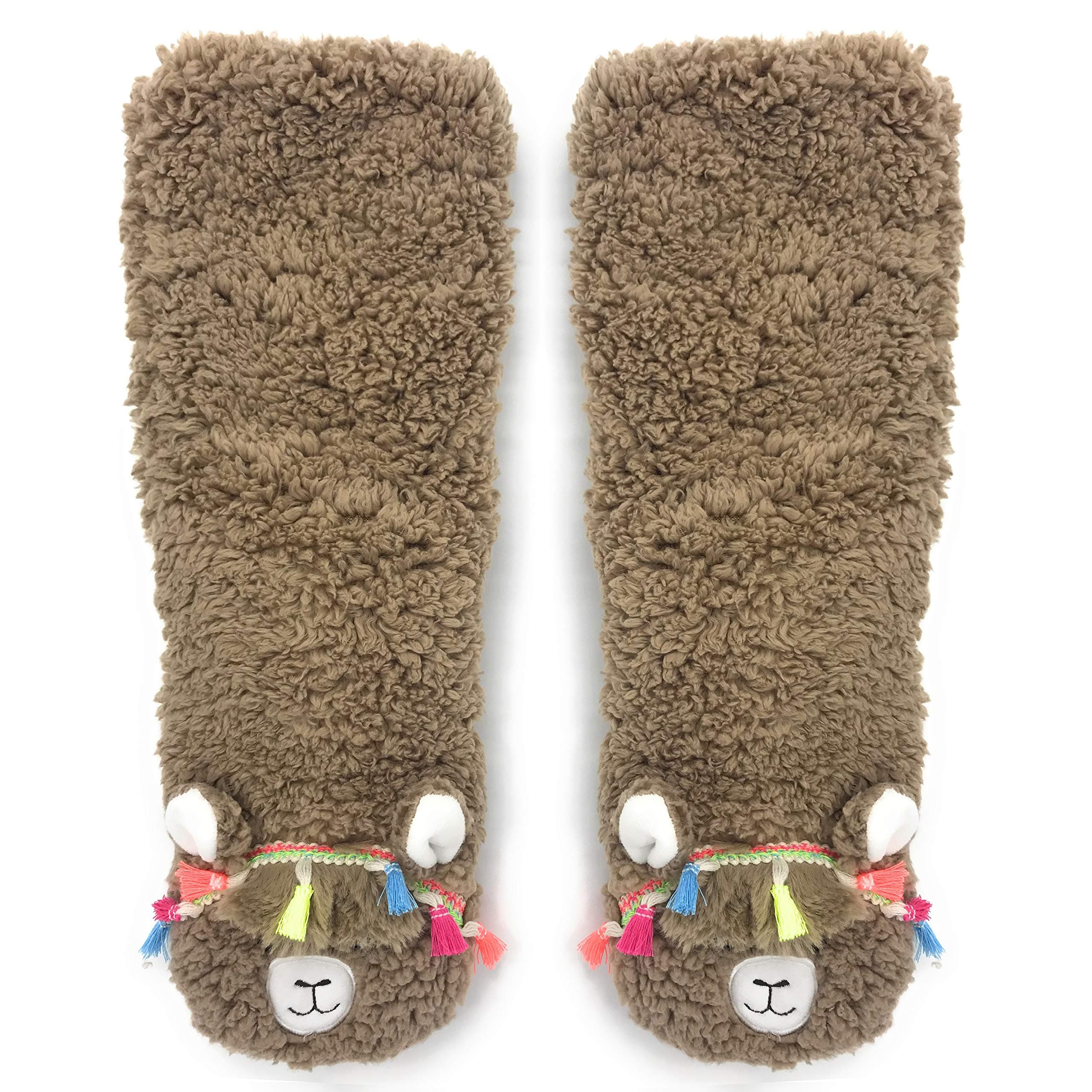 Womens Non Slip Fuzzy 3D Animal Slipper Socks, Funny Warm Cozy Fluffy Cute Indoor Slippers with Grippers