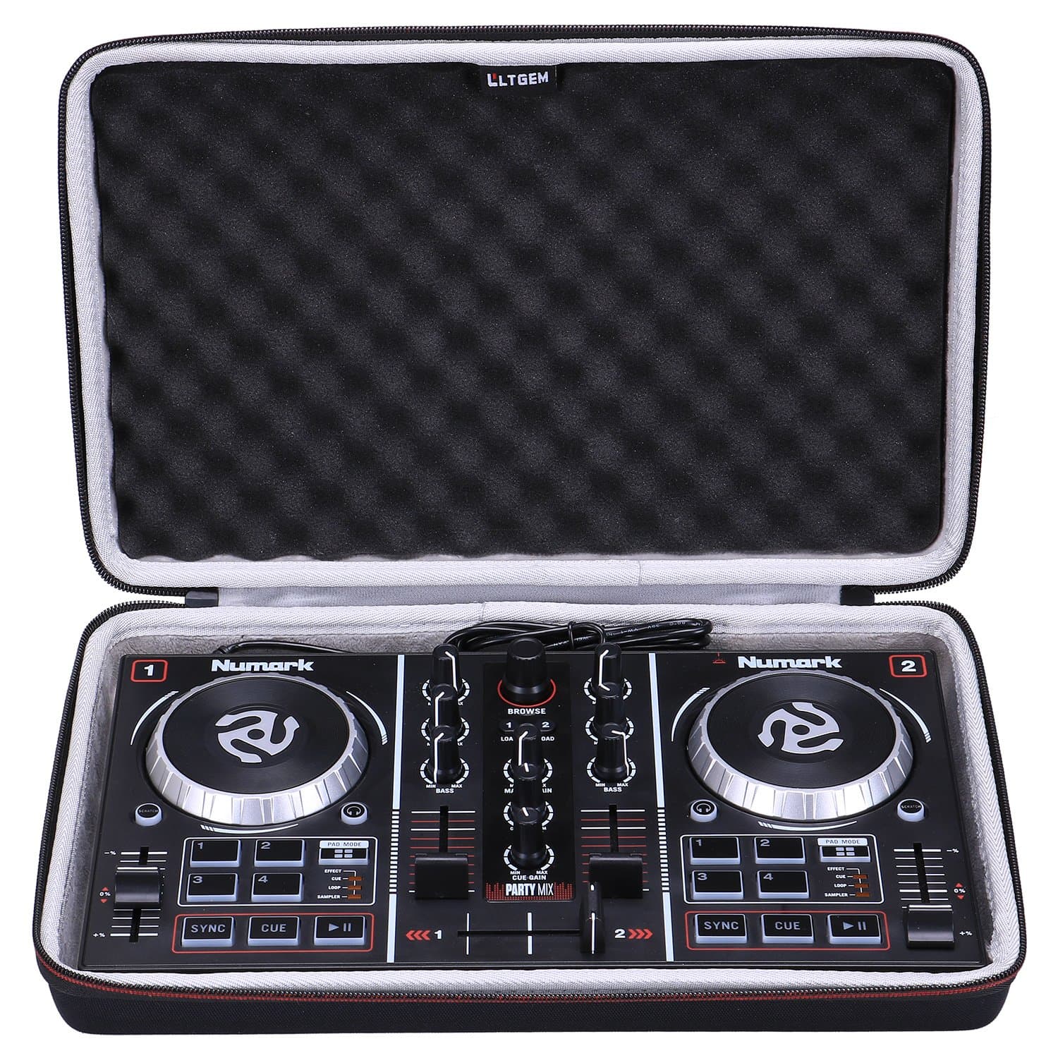 LTGEM EVA Case For Numark Party Mix Two-Channel Starter DJ Controller,Carrying Protective Hard Bag