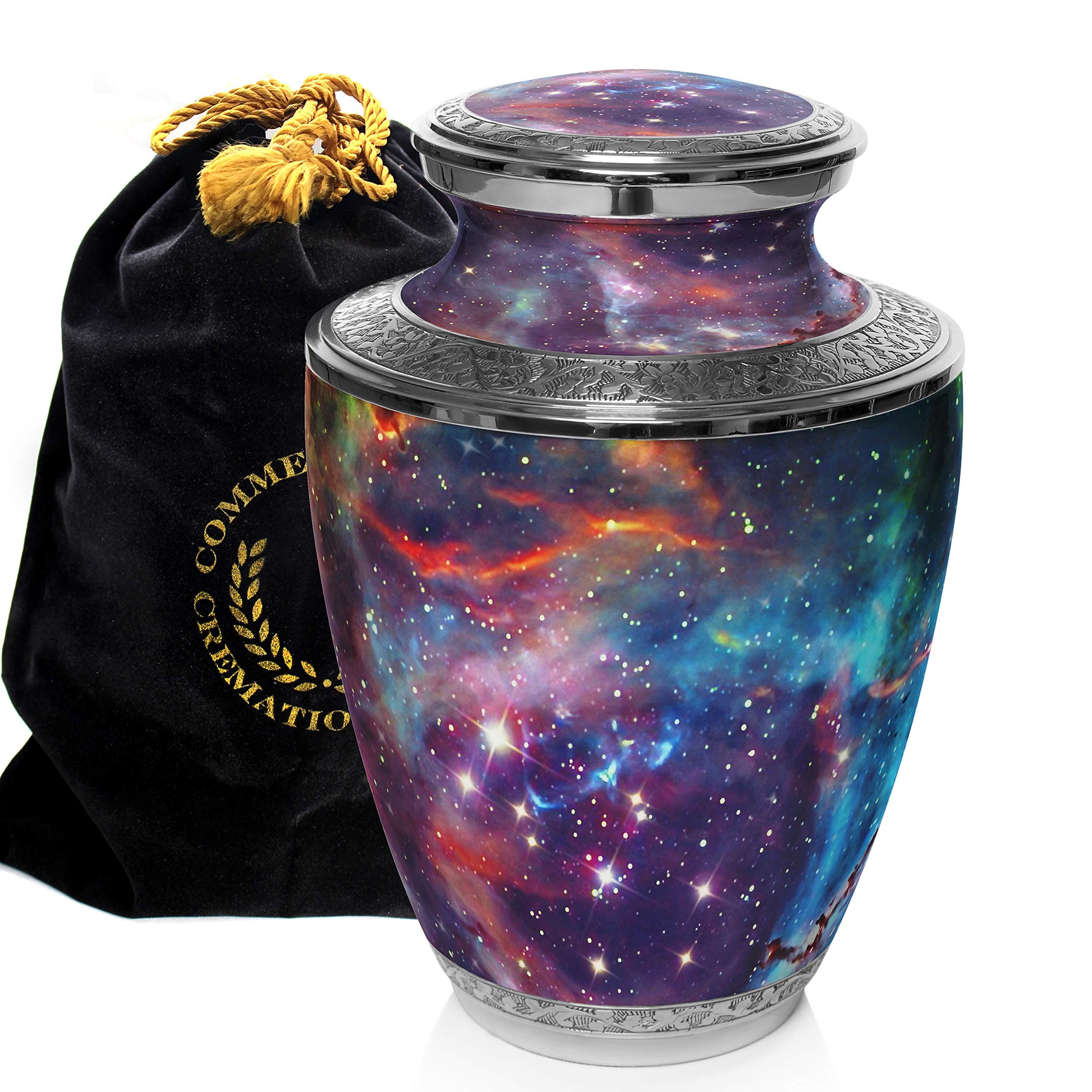 Cosmic Galaxy Universe Cremation Urns for Human Ashes Adult for Funeral, Burial, Columbarium or Home, Cremation Urns for Human Ashes Adult 200 Cubic Inches, Urns for Ashes, Adult/Large