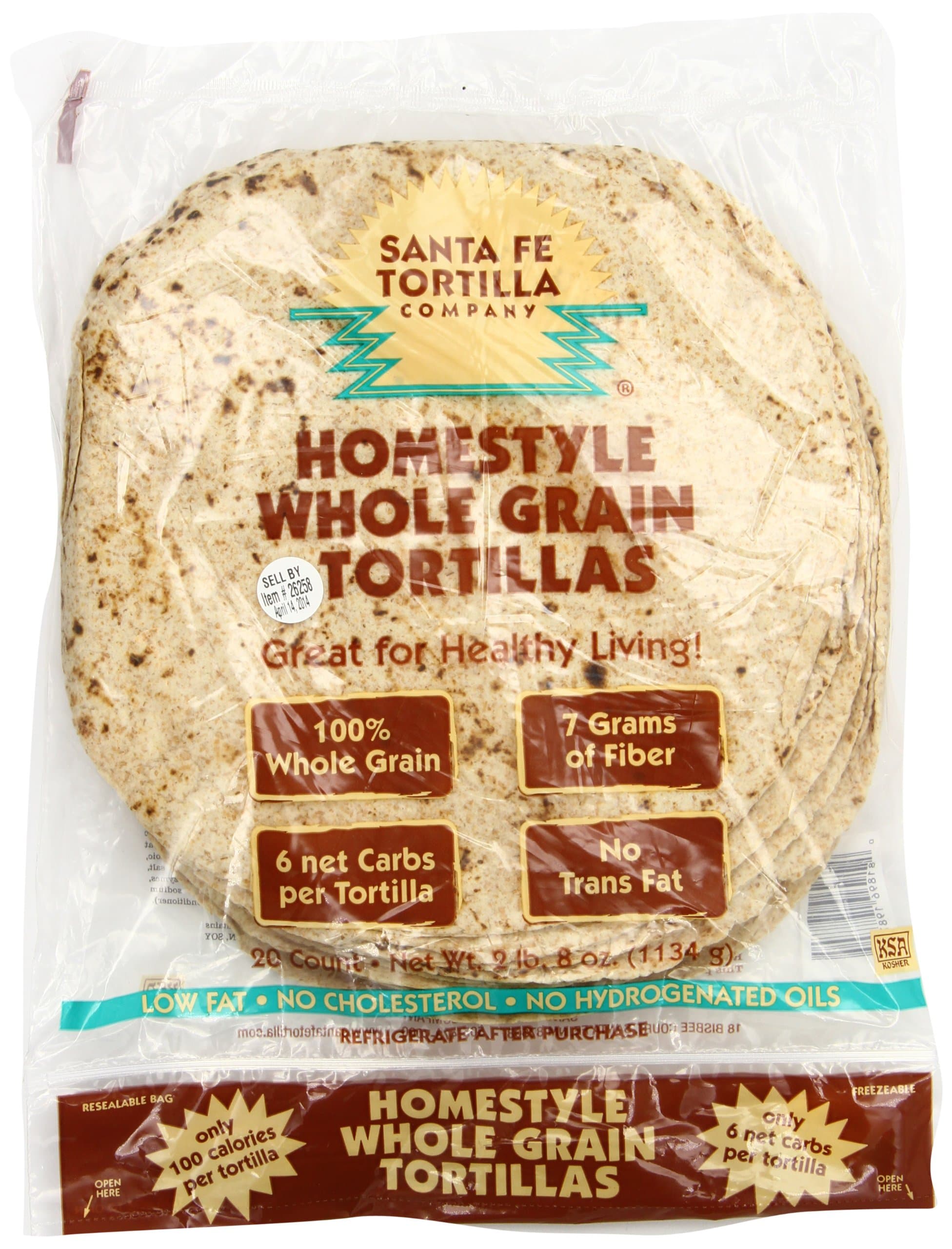 Santa Fe Tortilla Homestyle Whole Grain Tortillas, 20 Count (Pack of 12)