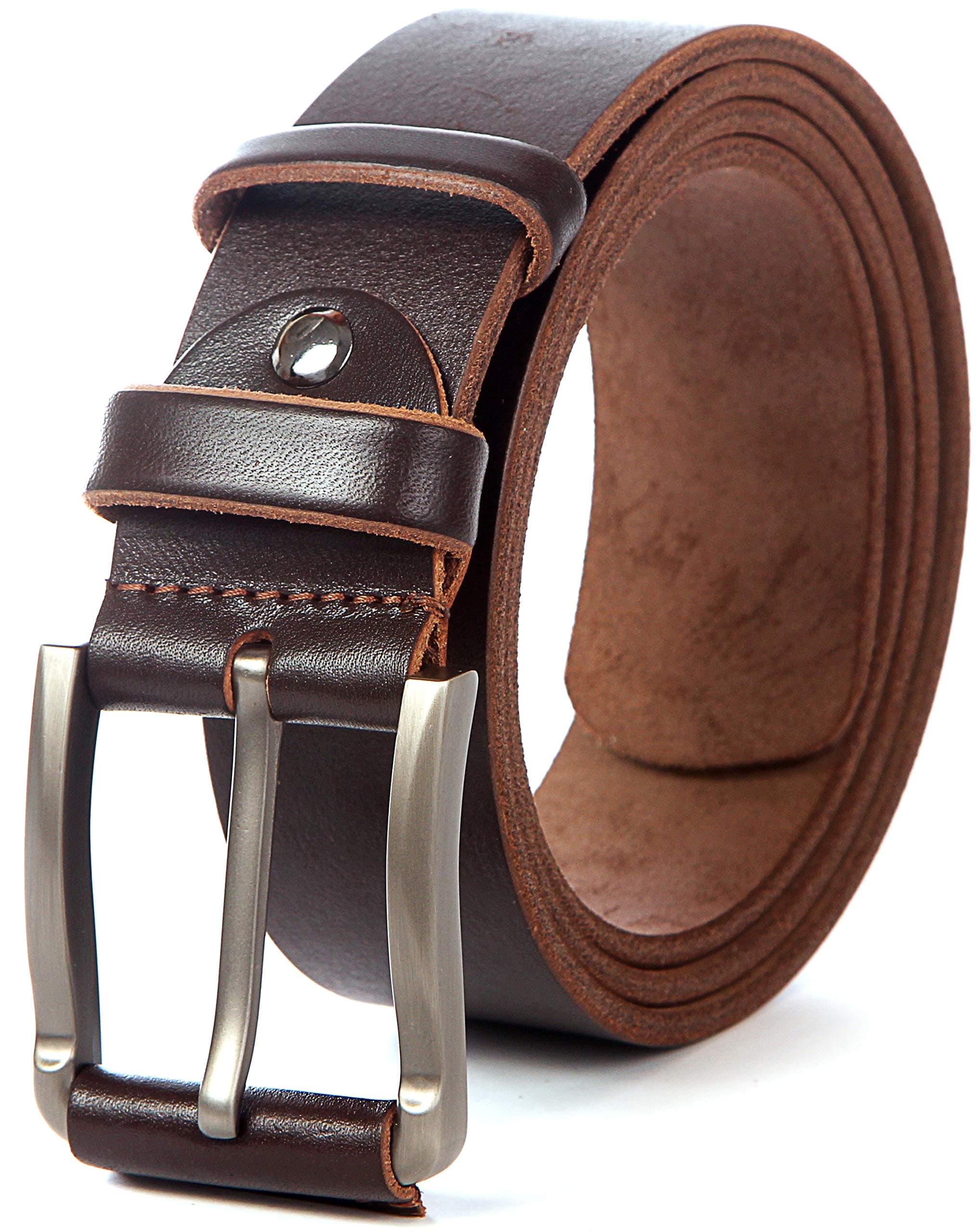 Made in Ukraine - Full Grain Leather Belt for Men, Brown 2S