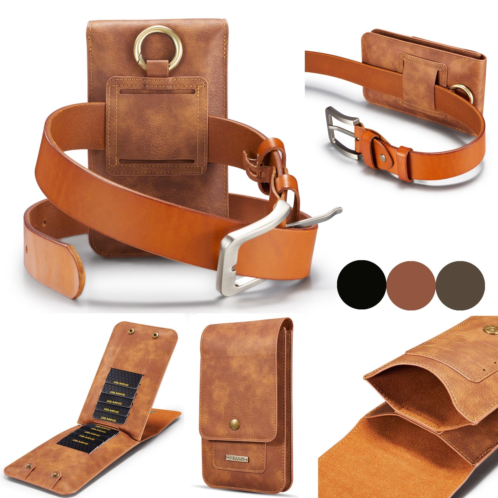 Mobile Phone Belt Case,Belt Clip Leather Case Pouch For Samsung IPhone Huawei Honr Mate Xiaomi Mi OnePlus LG Sony Nokia Vertical/Horizontal Waist Steel Belt Carrying Cellphone Clip Holster Pouch Case