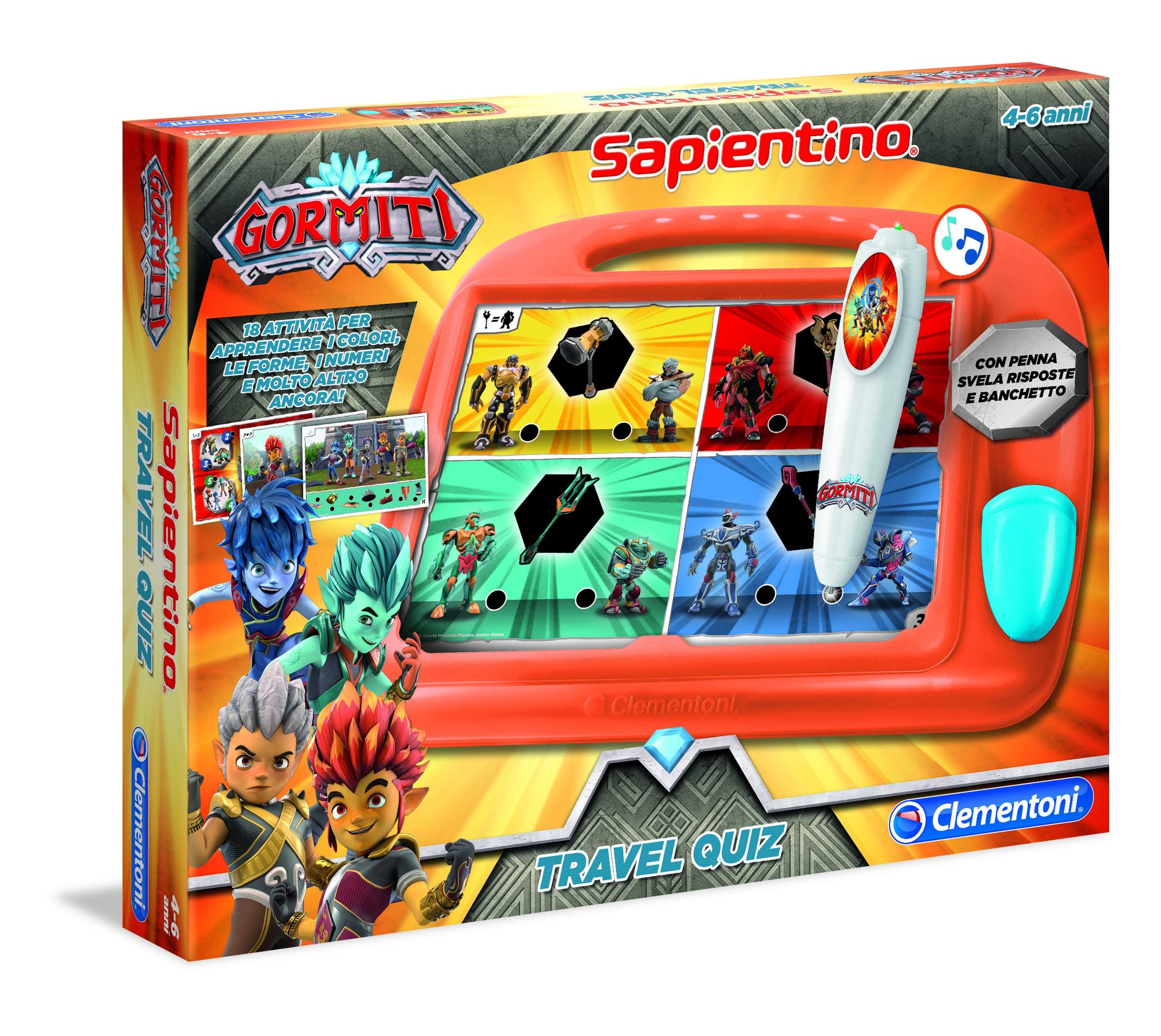 Clementoni Travel Quiz Gormiti Children's Game, Multicoloured, 16199