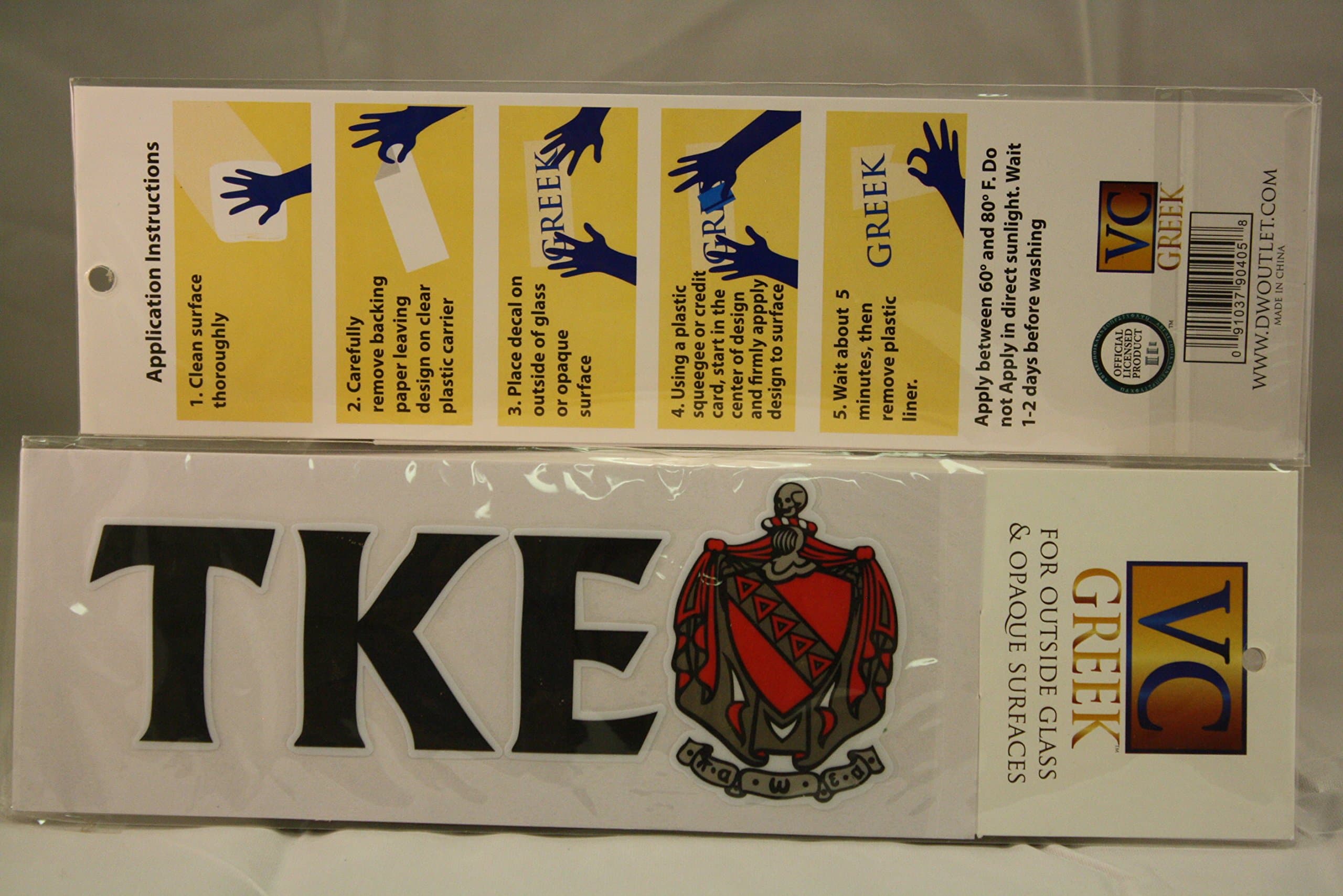 Tau Kappa Epsilon Crest Symbol Pike Greek Letter Sticker for Outside Glass, Car, Tablet TKE Sticker