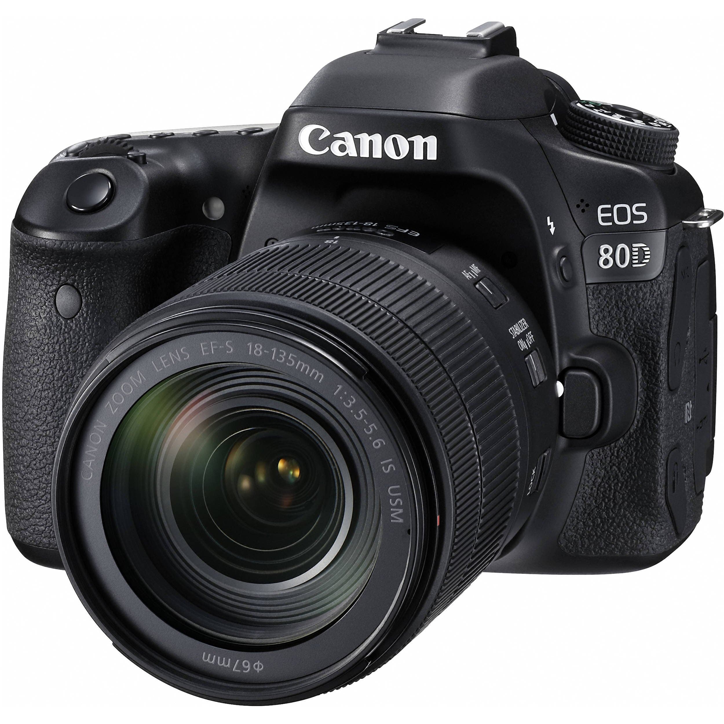 Canon Digital SLR Camera Body [EOS 80D] and EF-S 18-135mm f/3.5-5.6 Image Stabilization USM Lens with 24.2 Megapixel (APS-C) CMOS Sensor and Dual Pixel CMOS AF (Black)