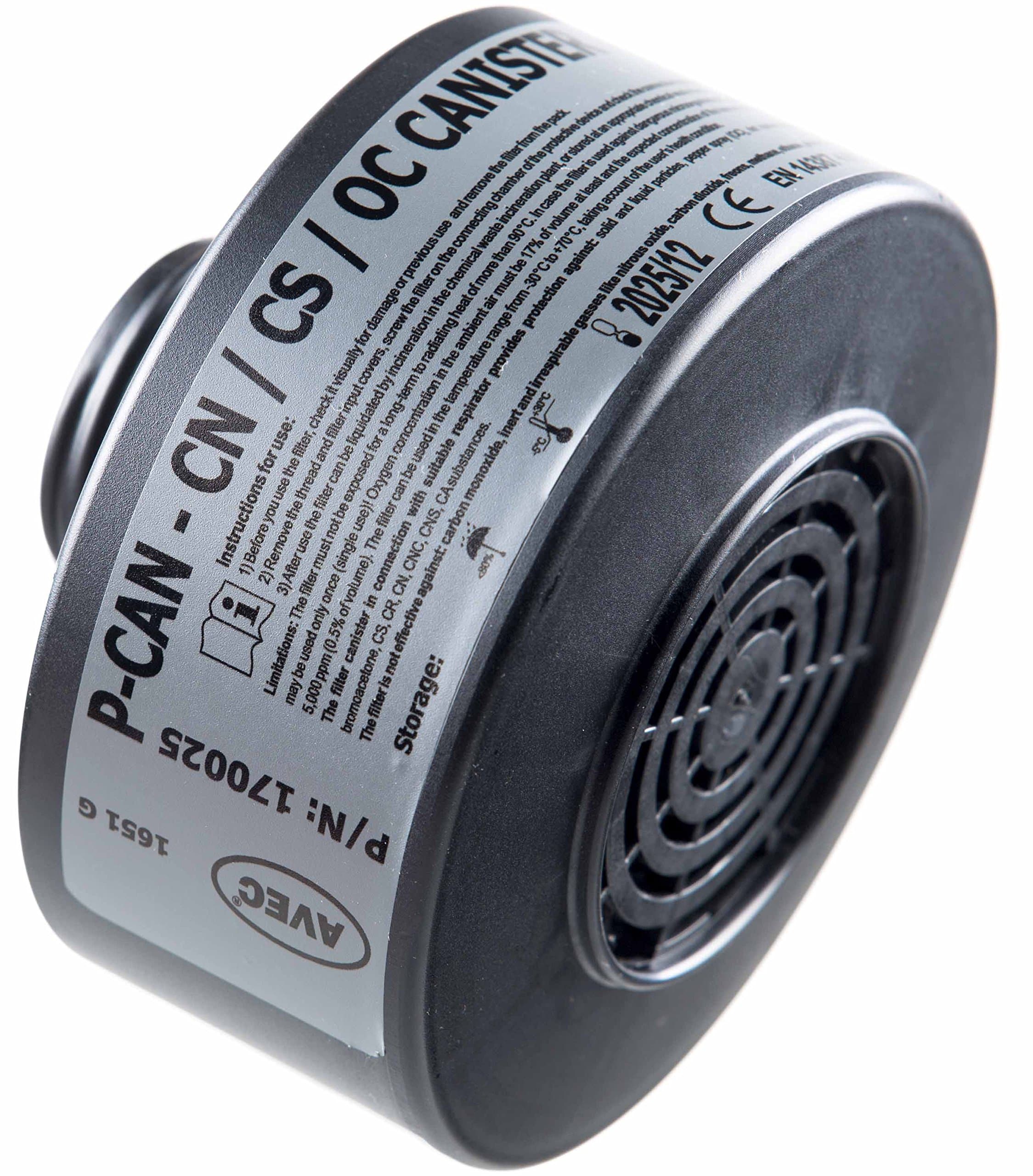 High Performance Police Filter P-CAN CN/OC Gas Riot Control Agents Canister - 10 years shelf life