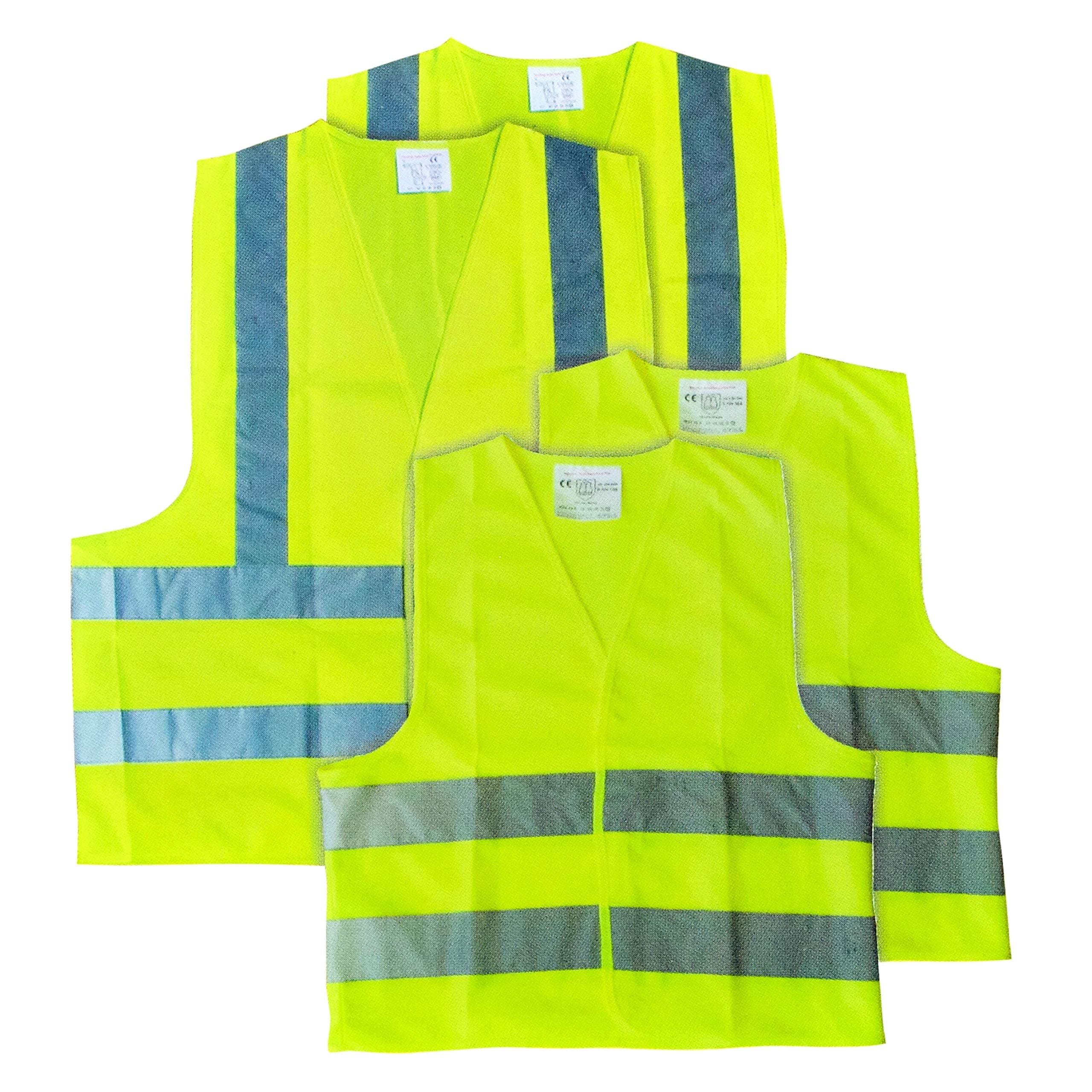 AA High Visibility Fluorescent Safety Vests AA0507 - Family Pack Two Adults Two Children – Meets EU Safety Standards, Yellow