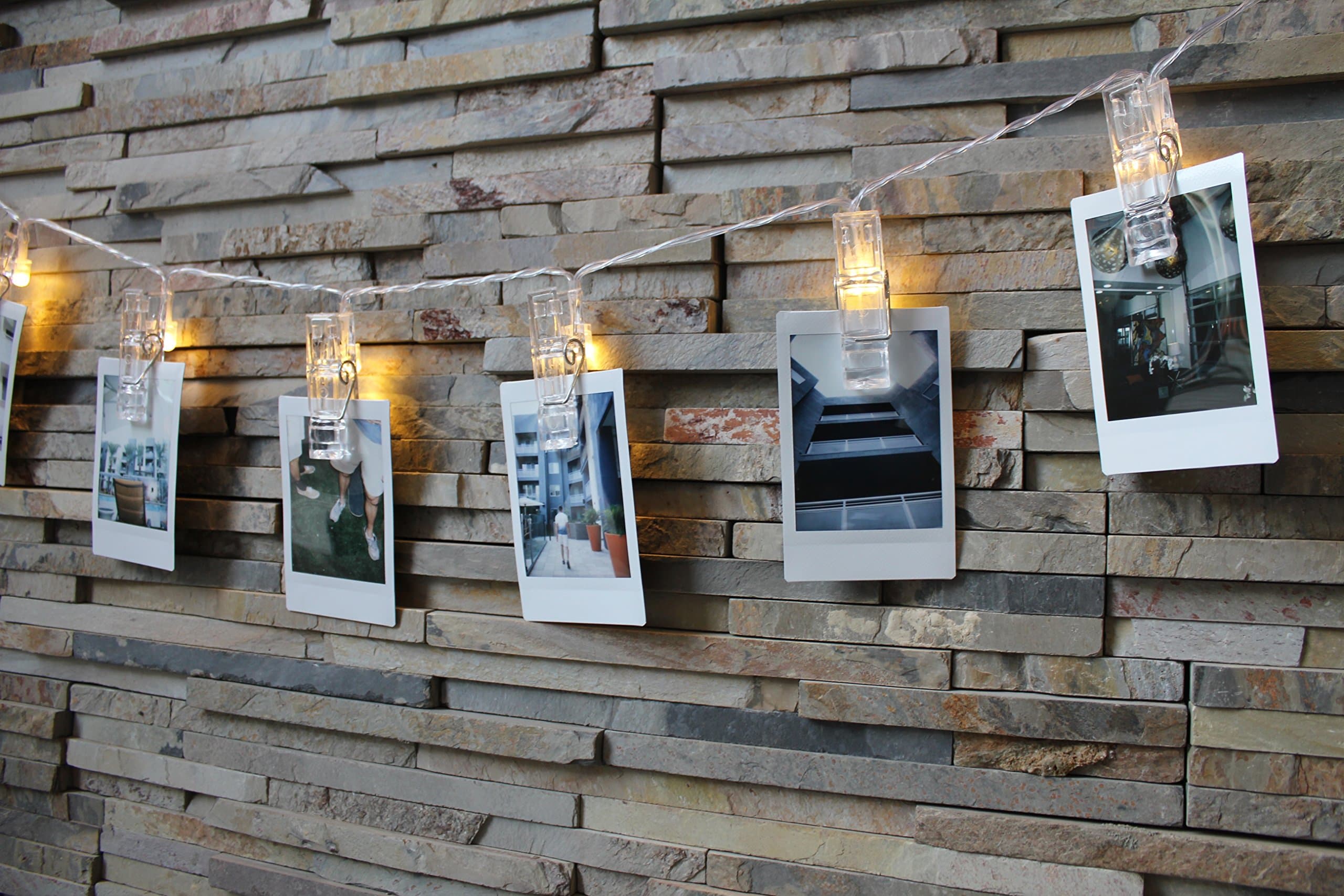 Photo Clip String Lights - LED 20 Picture, Artwork Hanging Clips AA Battery Powered Fairy Lights (7.2ft - Warm White) for Wedding, Party, Home, Bath, Decoration, Dorm Room, Valentines