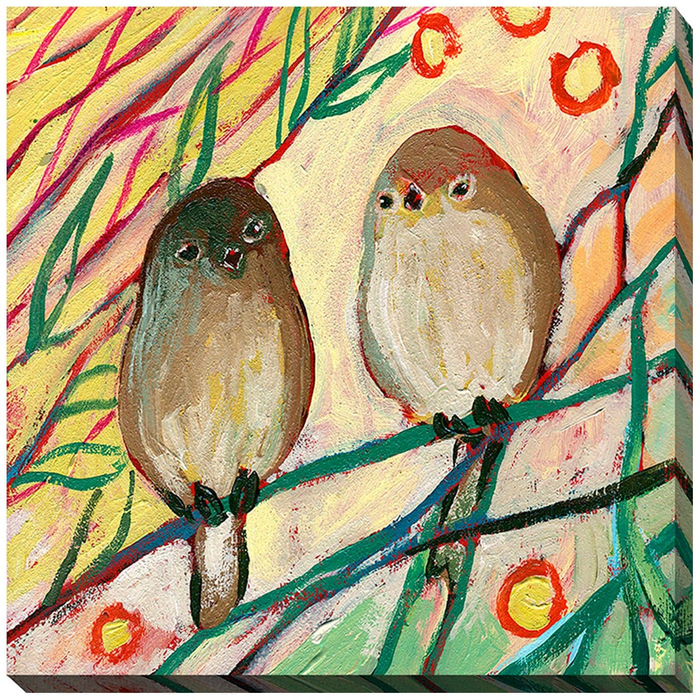 Picture Perfect International "Bird XXIV" by Jennifer Lommers Giclee Stretched Canvas Wall Art, 18" x 18" x 1"