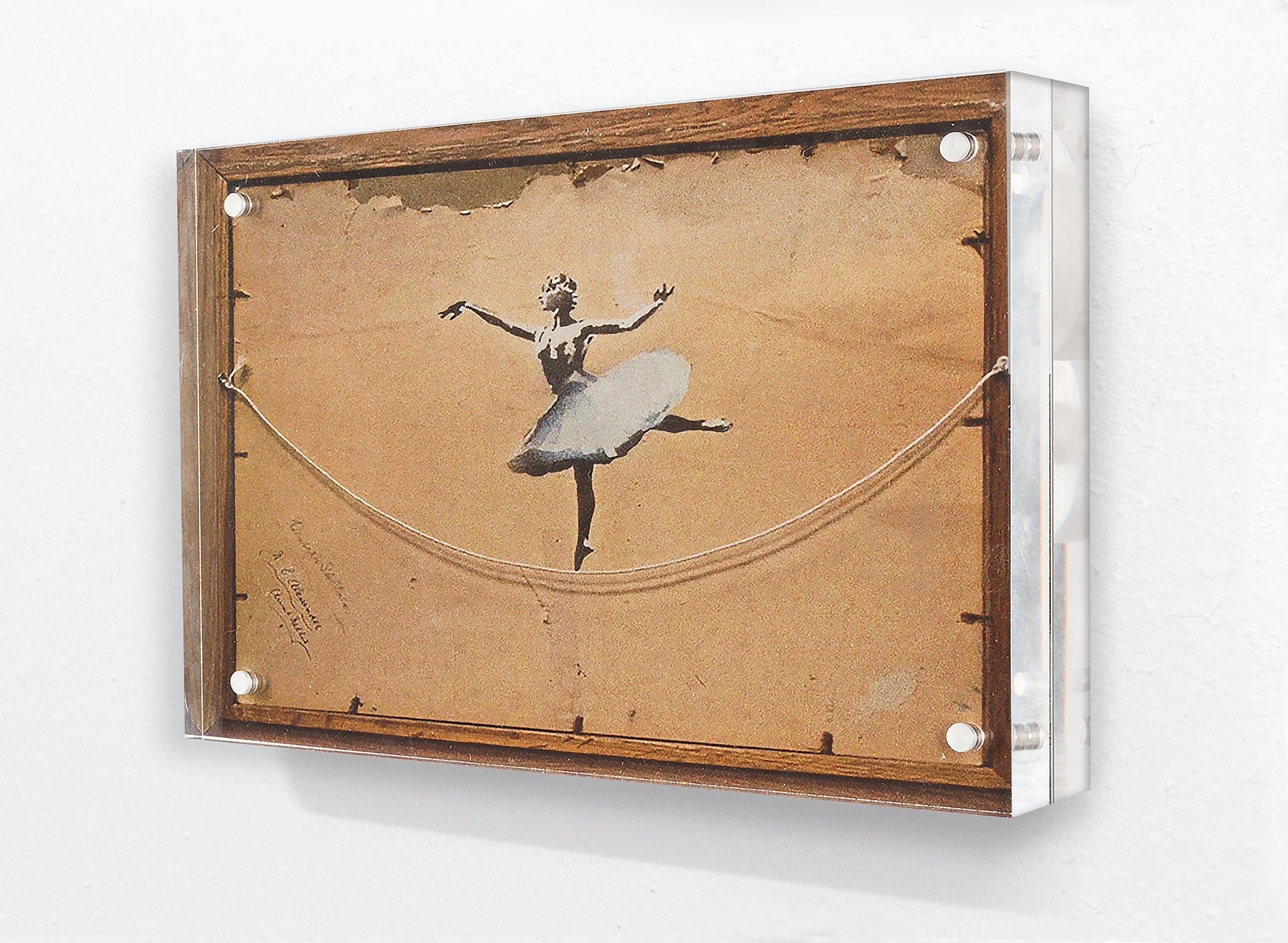 Banksy - Ballerina Back of Painting - Acrylic Block Photo Frame