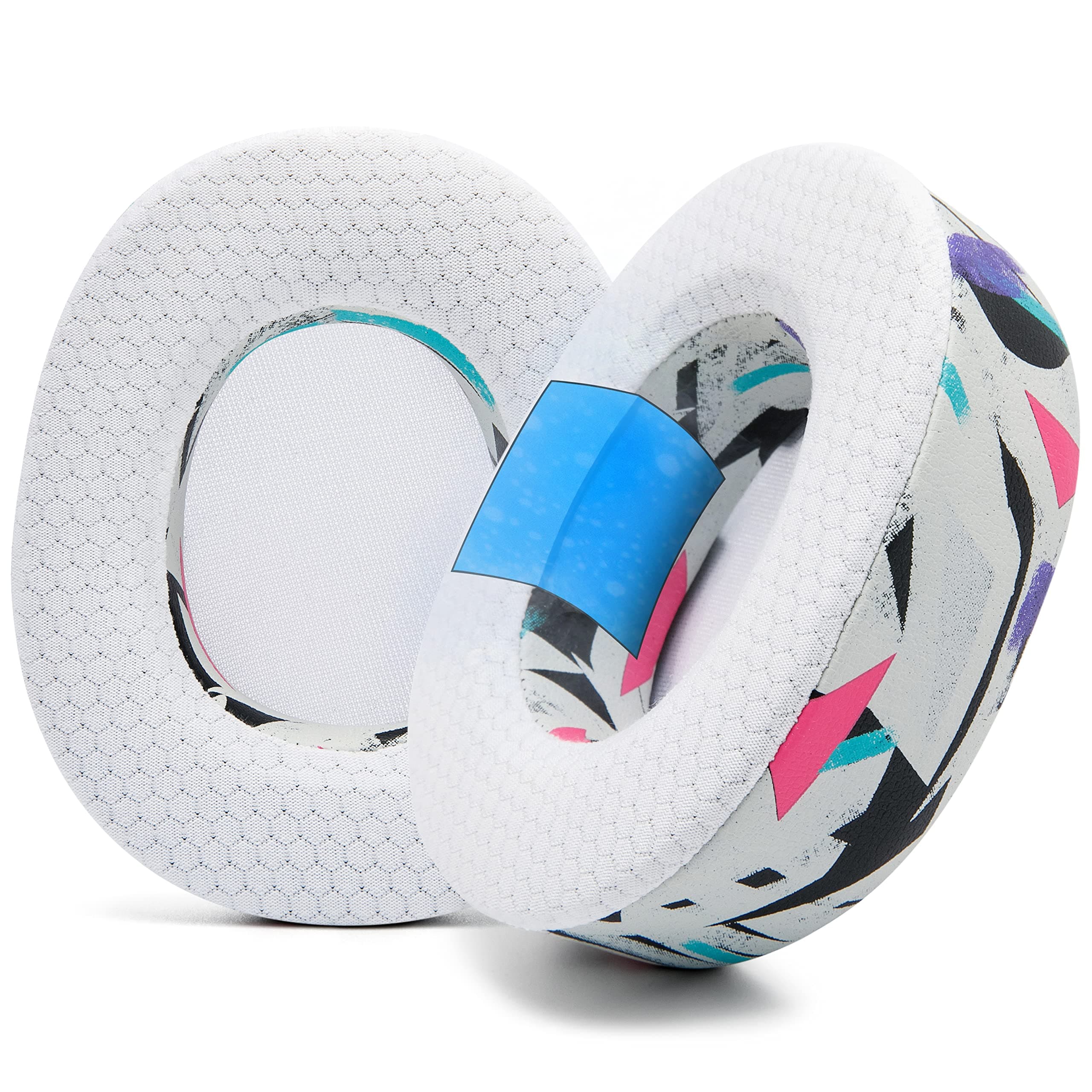 WC Freeze Nova Pro Wireless - Cooling Gel Earpads for Arctis Nova Pro Wireless & Nova Elite (Doesn’t Fit Other Models), by Wicked Cushions, Extra Thick & Comfortable | 90's White