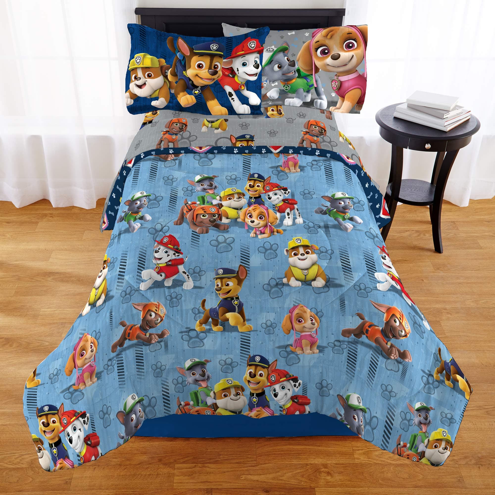 Jfranco Paw Patrol Twin Comforter 5Pc Bedding Set, Bed in a Bag with Bonus Tote!