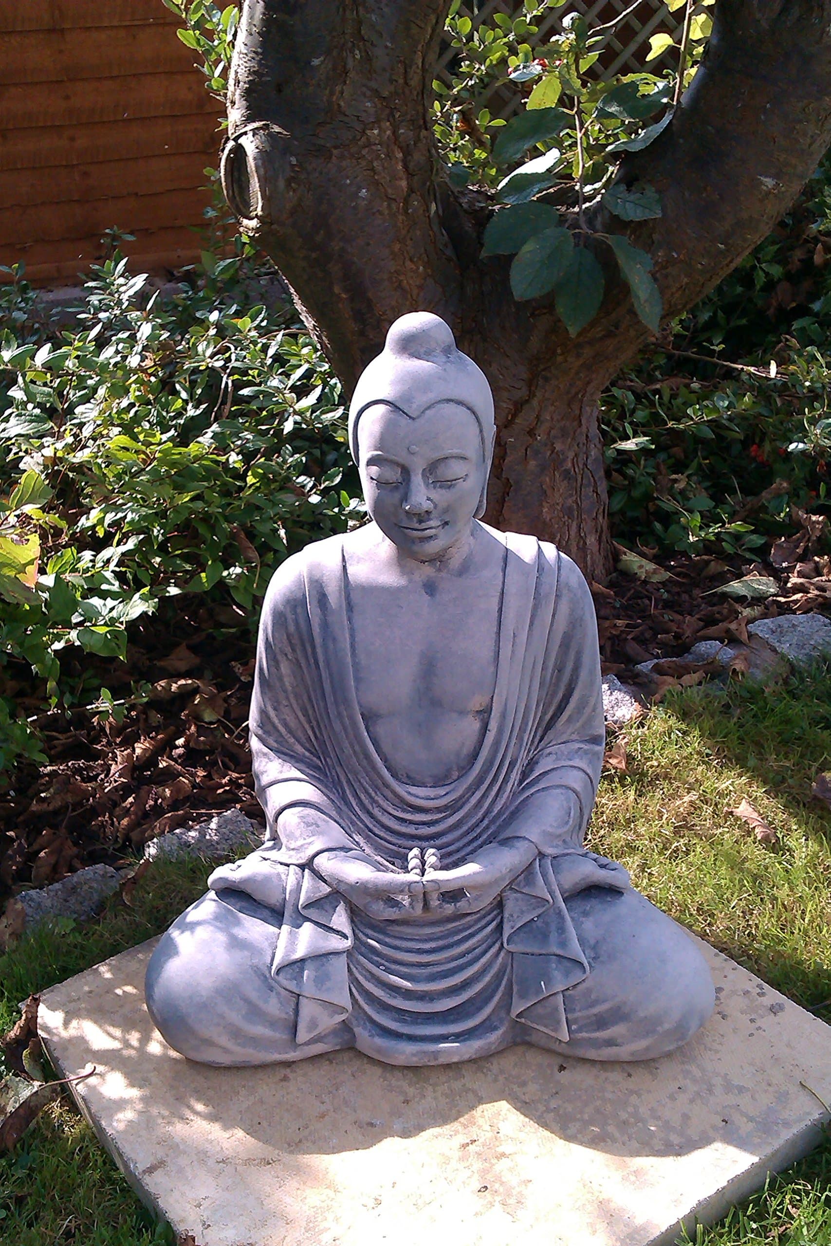 Ornate stone Large Serene Buddha ornament