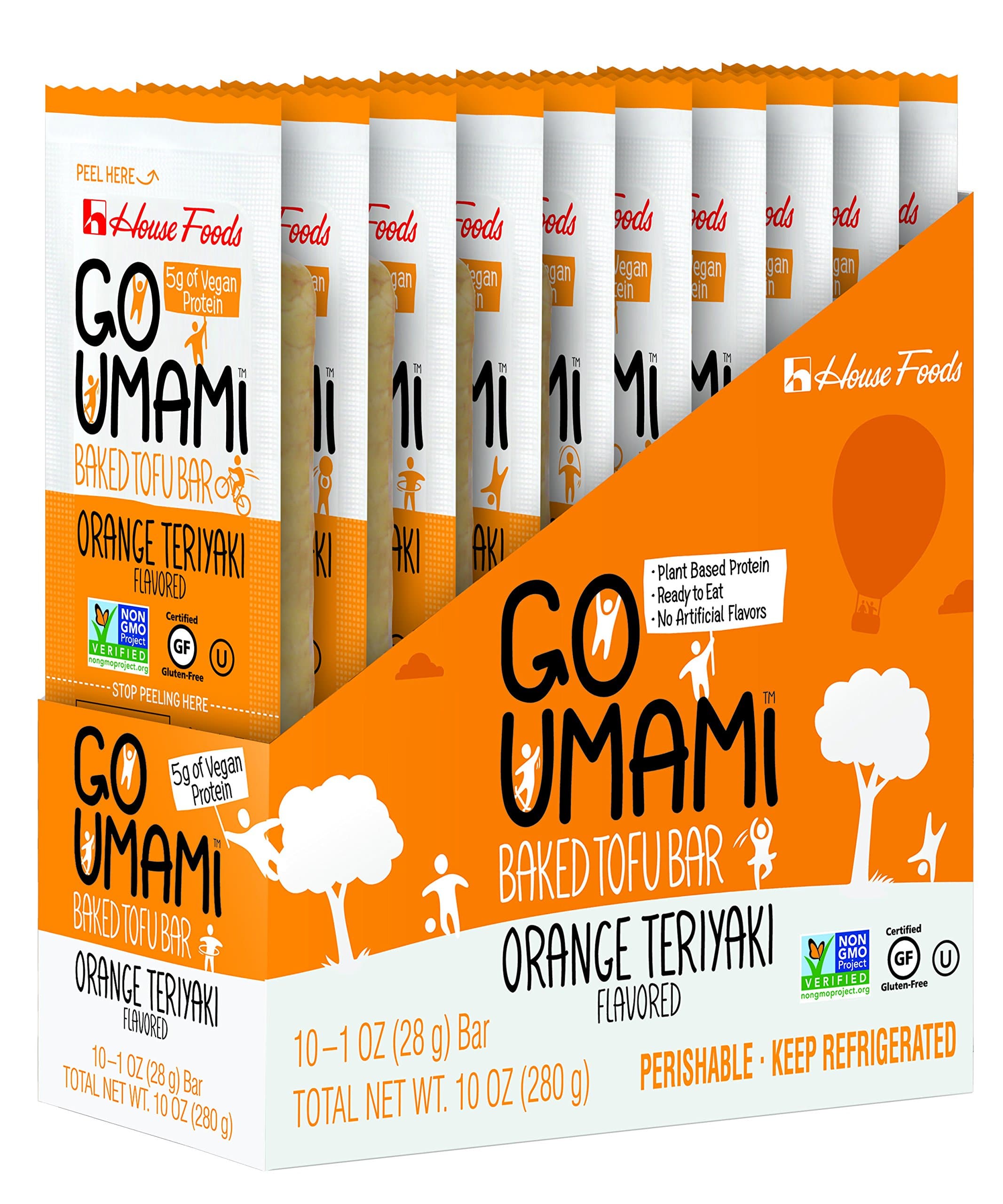 Go Umami, Baked Tofu Bar, Orange Teriyaki, 10 ct