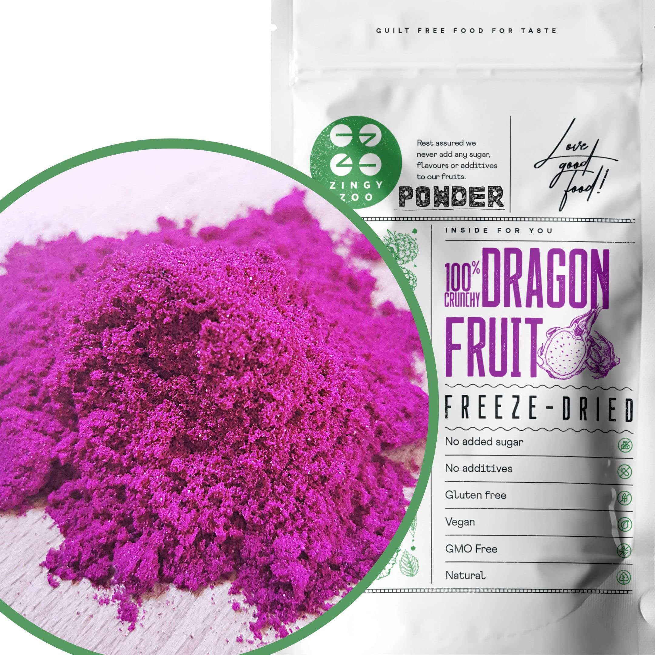 Pink Pitaya Powder | XXL 500g Pack Pink Smoothie | Red Dragon Fruit Smoothie Mix | Raw Vegan Made Dragon Fruit Fresh Cake Decoration | Freeze Dry Fruit Powder Berries ZingyZoo