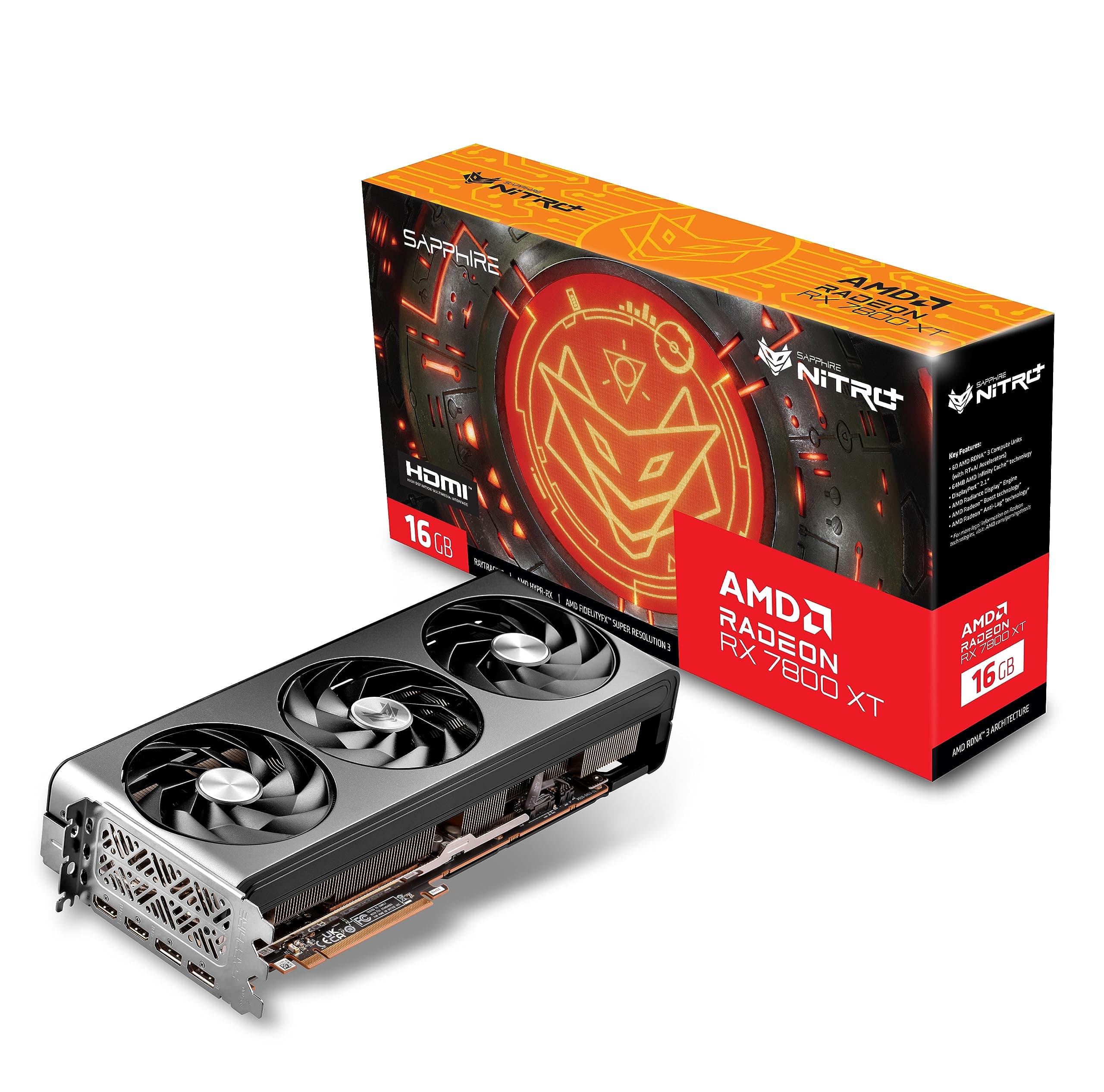 11330-01-20G Nitro+ AMD Radeon RX 7800 XT Gaming Graphics Card with 16GB GDDR6, AMD RDNA 3
