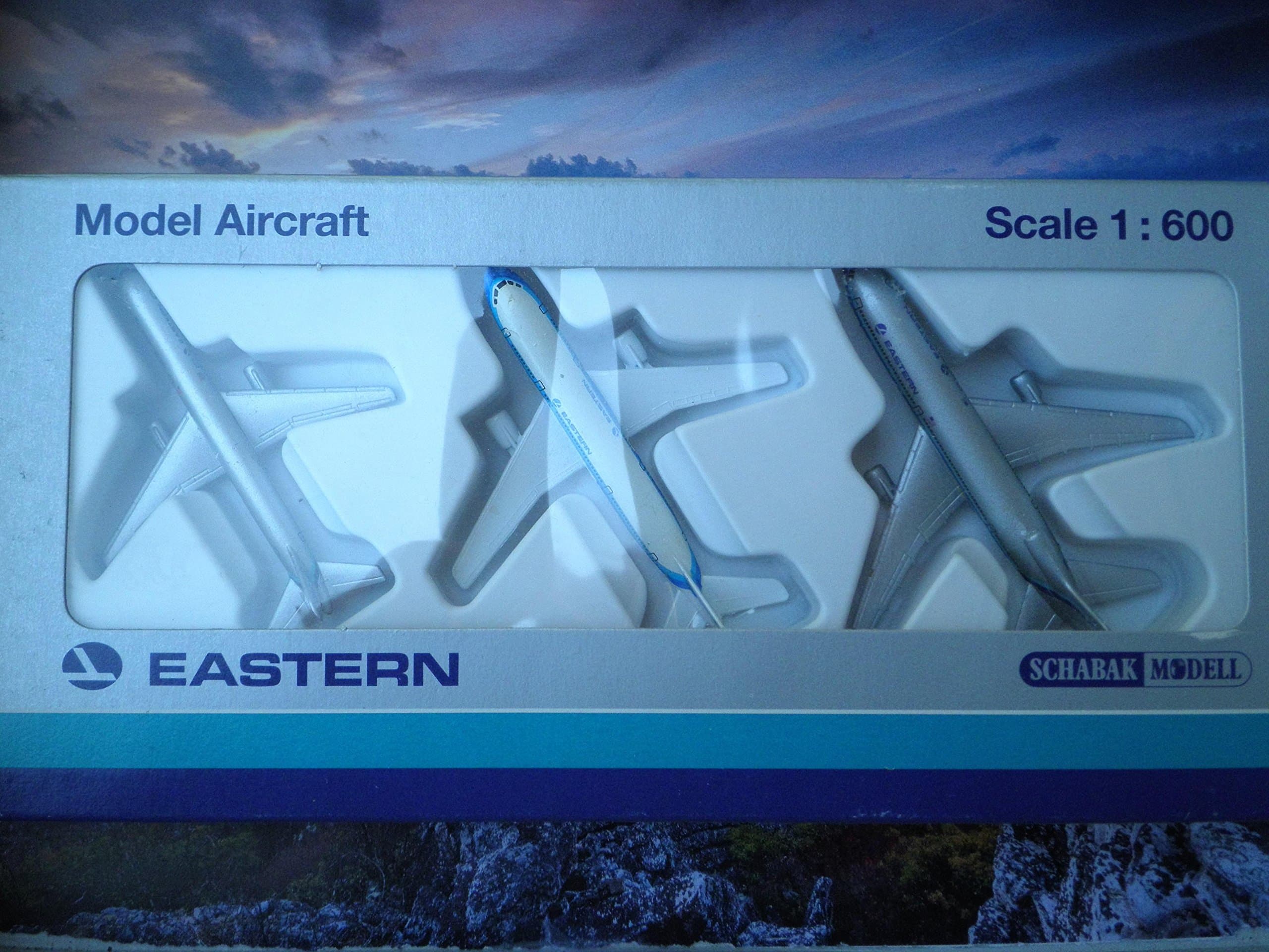 Eastern Airlines 3 Plane Gift Set By Schabak Made in Germany, 757,Lockheed TriStar L-1011, A-300, 1:600 Scale Model