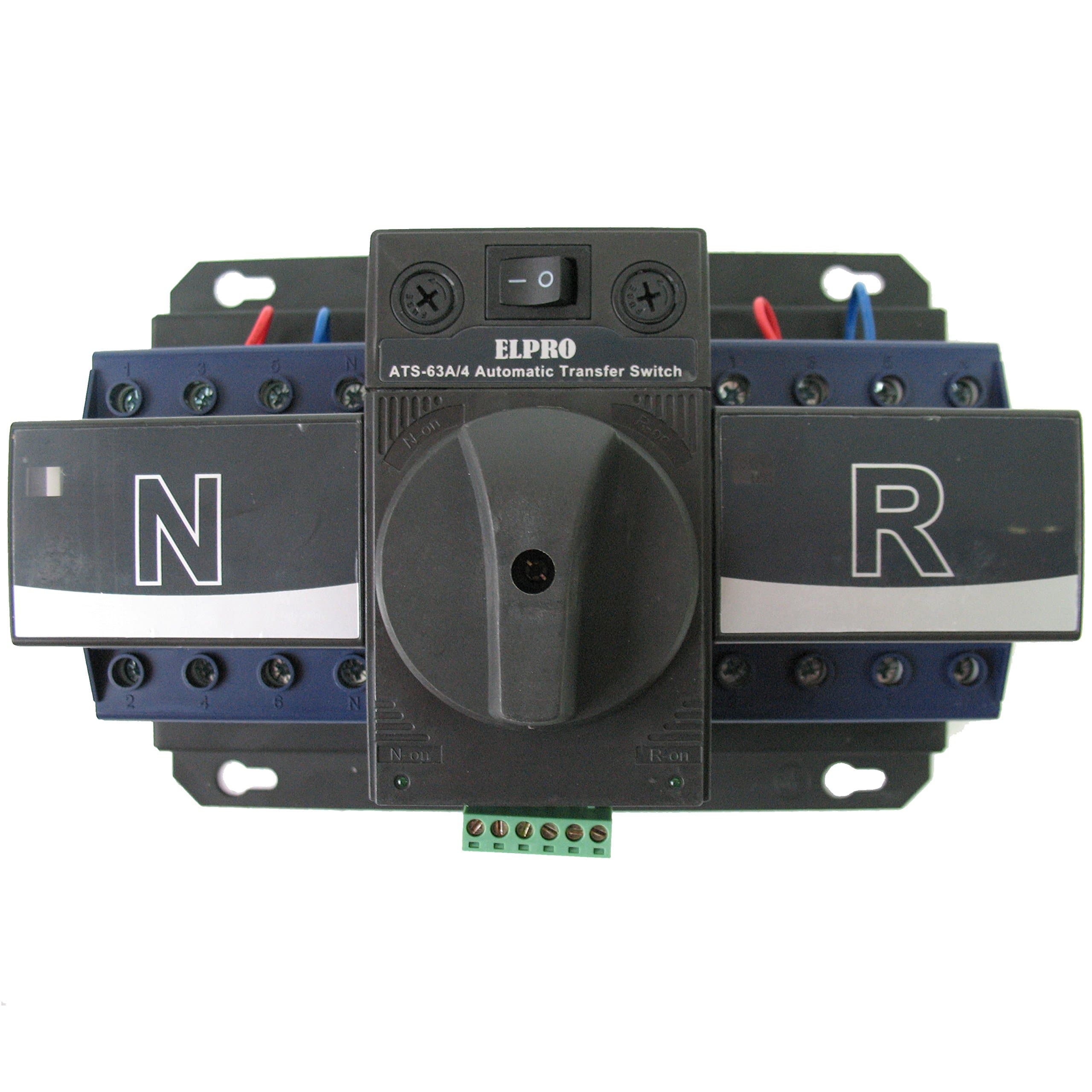 ELPRO ATS-63A, 120/208V 50-60Hz Automatic Transfer Changeover Switch, 2-3 Phase, 4P