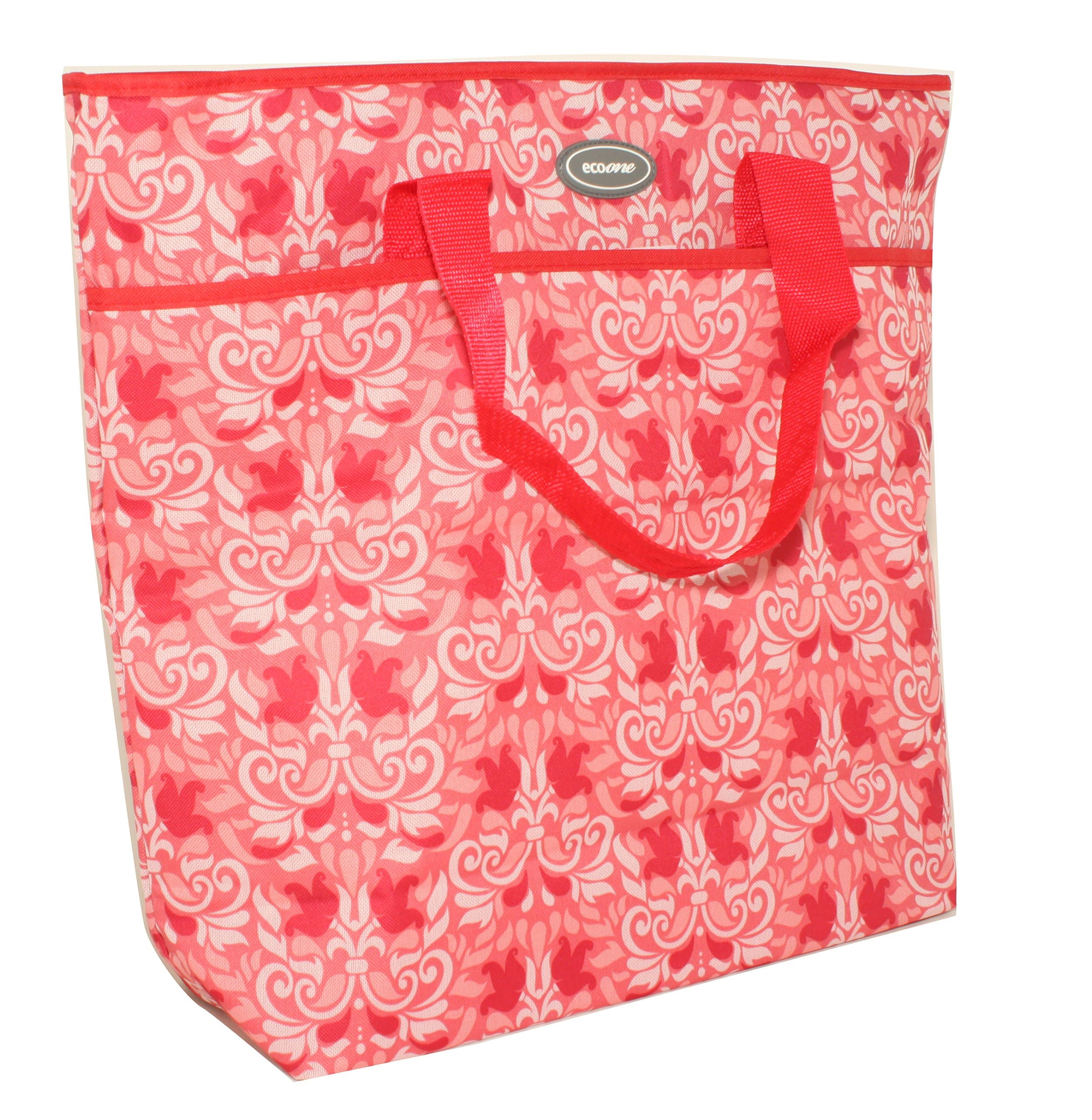 Silver One Durable & Reusable Premium Large Insulated Heavy Duty Cooler Tote Lunch Bag for Picnic/Beach | Zip Closure By Eco One