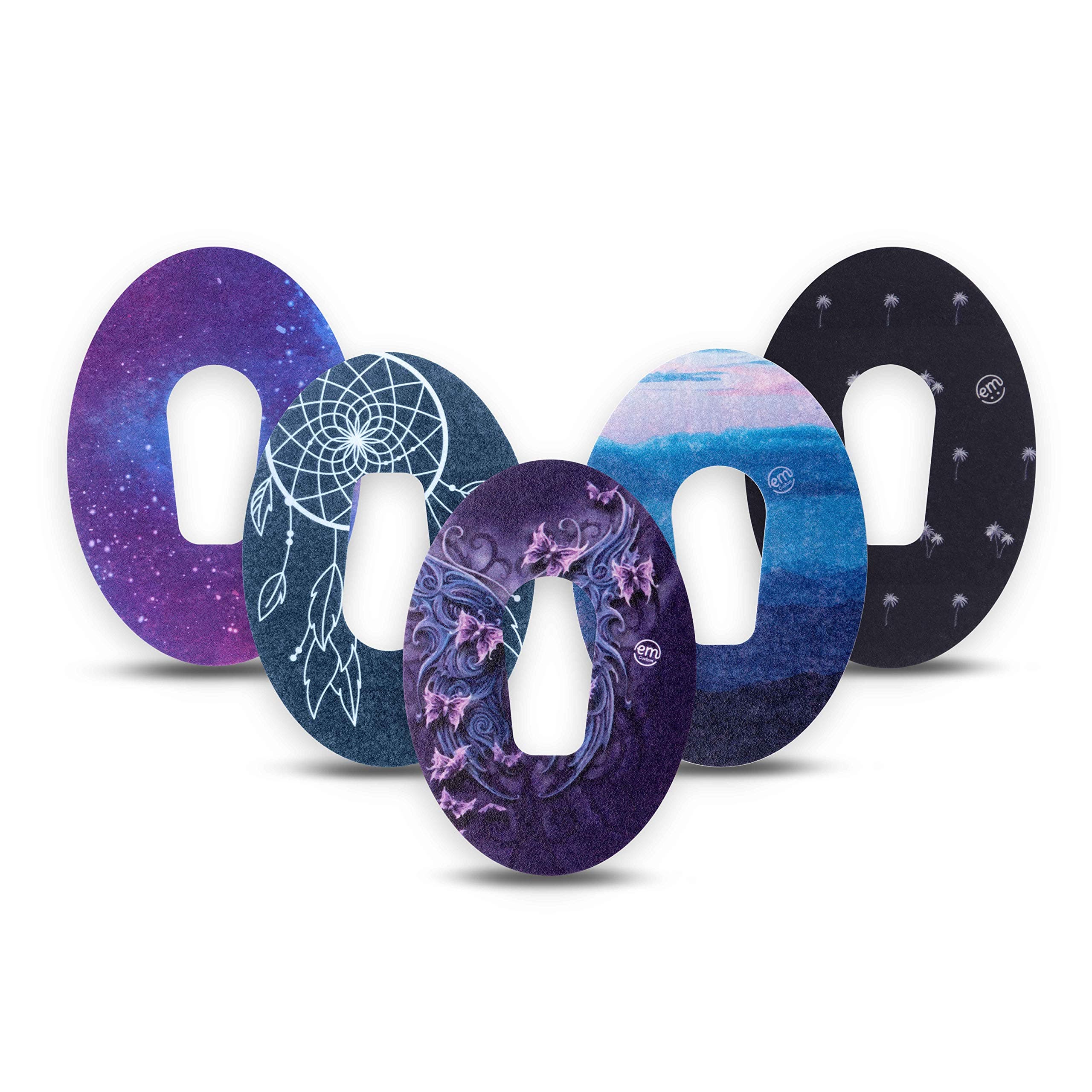 ExpressionMed - Plasters for Dexcom G6 (Pack of 5) - Precut Waterproof Non-Fray CGM Tape (Dreamy Escapes)