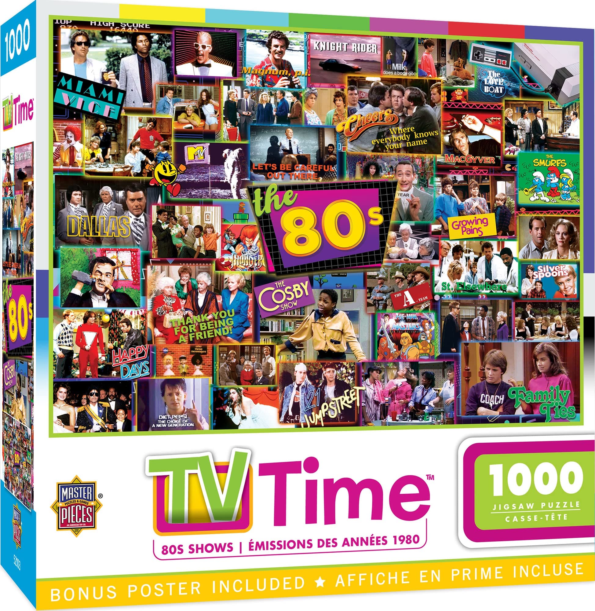 MasterPieces TV Time Puzzles Collection - 80s Shows 1000 Piece Jigsaw Puzzle