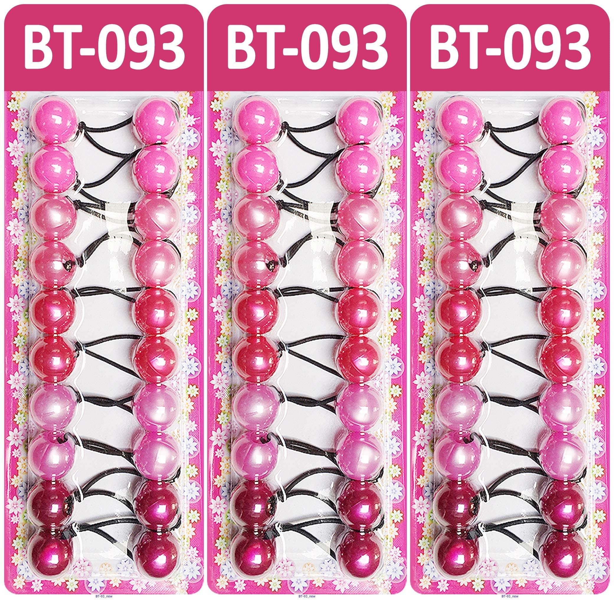 Cripsy Collection Girls Twinbead Multi Cute Design Ponytail Elastics Pack of 3 Selection (BT07)