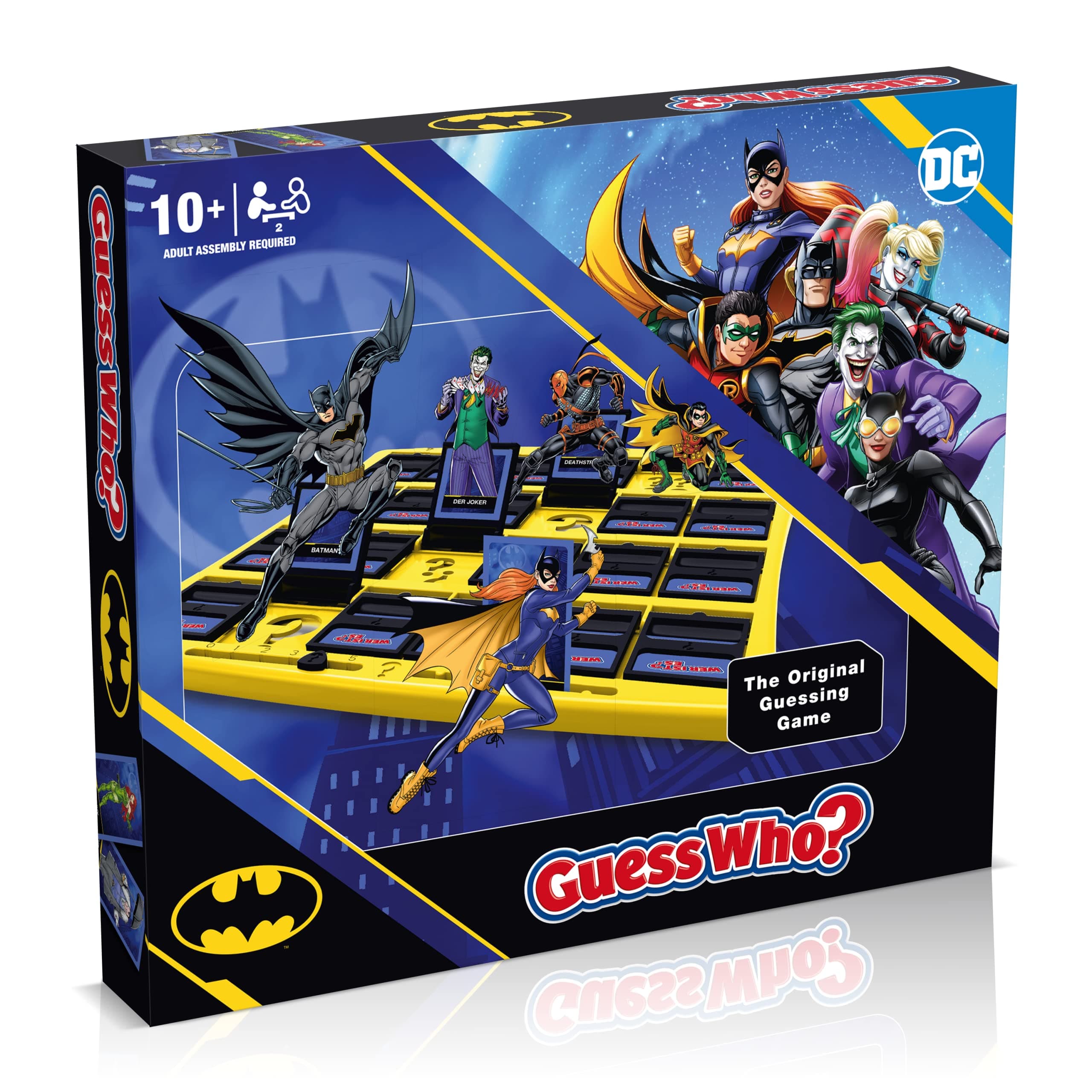 DC Comics Batman Guess Who? Board Game, Play with Your Favourite Gotham City Characters Age 6+ Including Batgirl, Robin, Joker and Harley Quinn, 2 Player Game for Ages 4 Plus