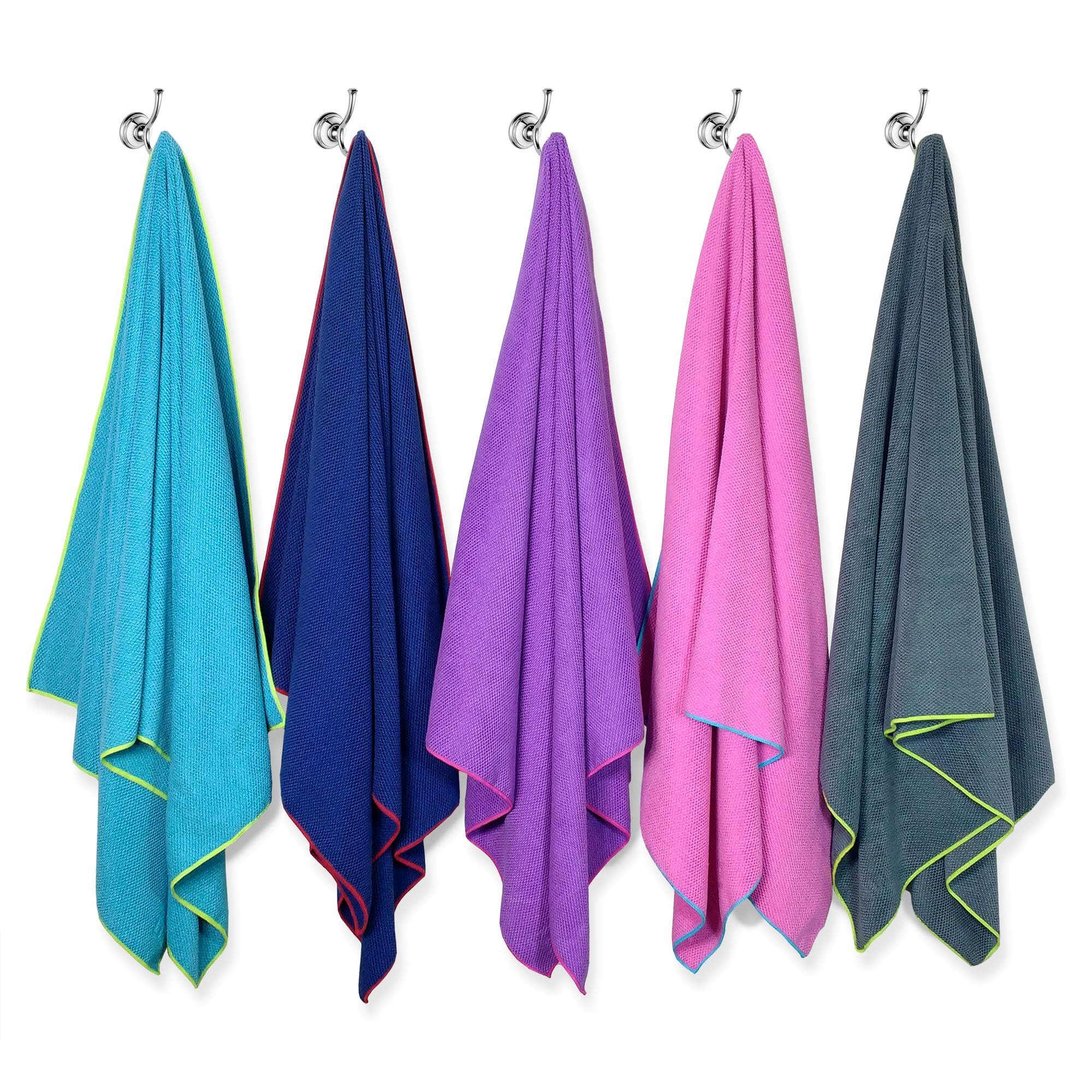 Flow Microfiber Quick Dry Swim Towel - Pool Towels for Competitive Swimming and Other Water Sports with Medium and Large Options Available (Gray, Medium (47” x 20”))