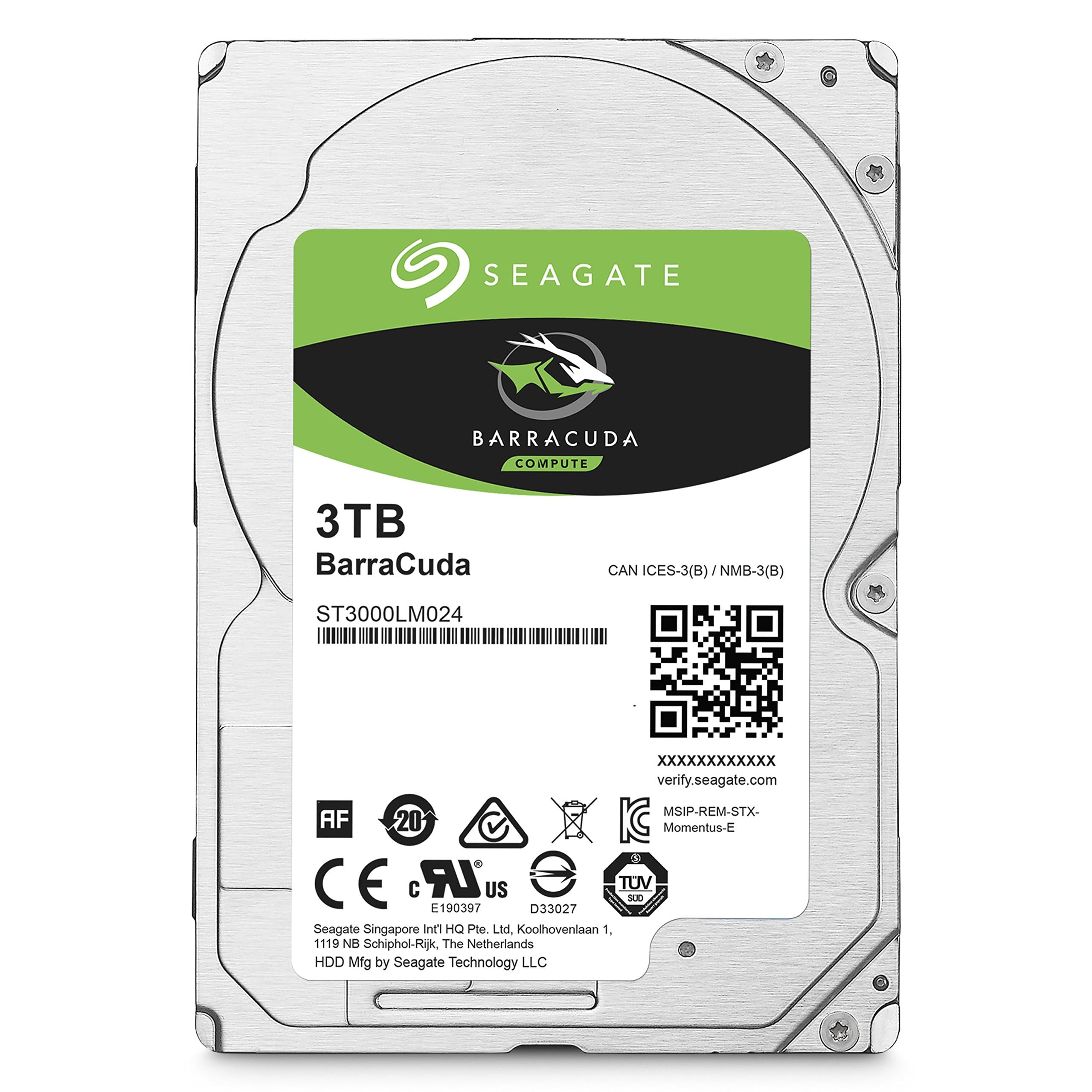 Seagate HDD Internal 3 TB BarraCuda SATA 2.5 Computer Hard Disk Drive - Silver