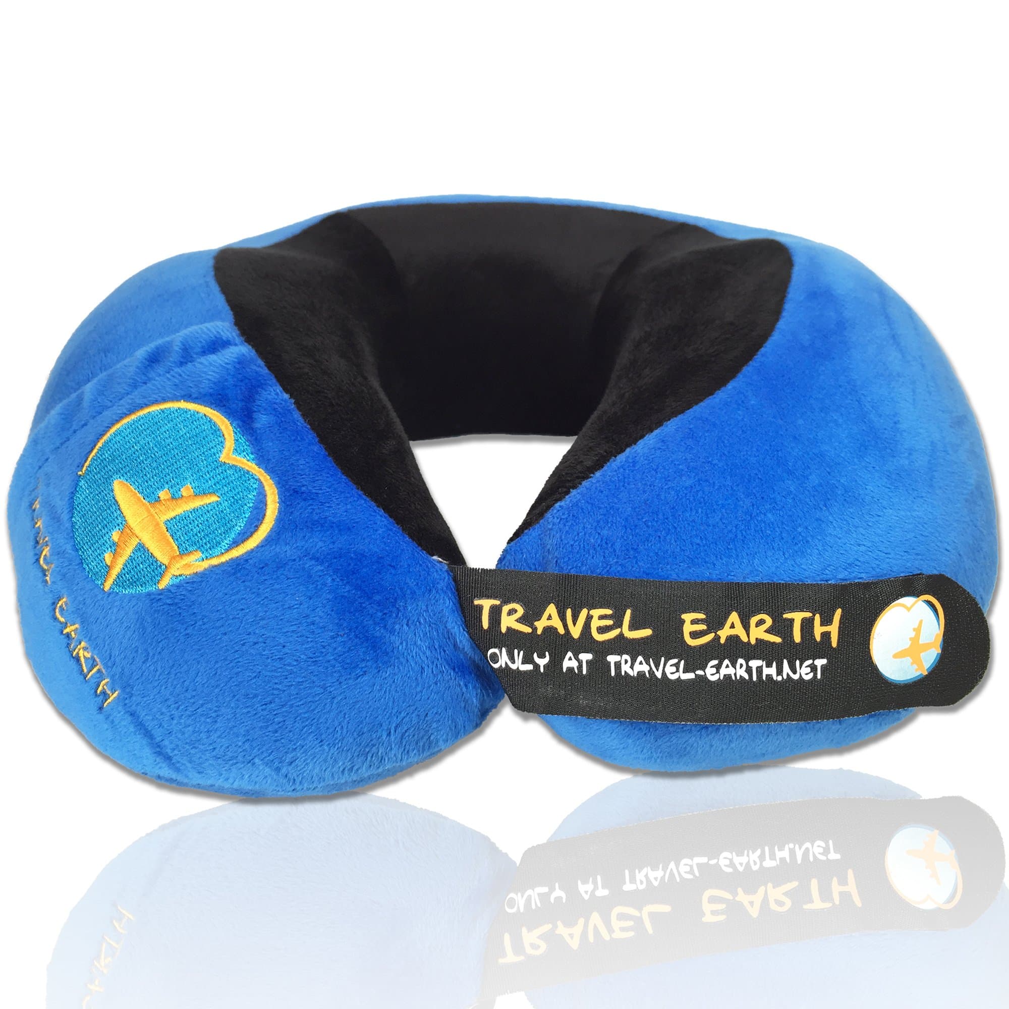 Travel Pillow Udream ✮ 5 Year Warranty ✮ Ultra Soft Ergonomic Memory Foam Travel Pillow. Best Head and Neck Support, Perfect for Plane, Train, Bus and car. Luxury Travel Earth Pillow (Blue)