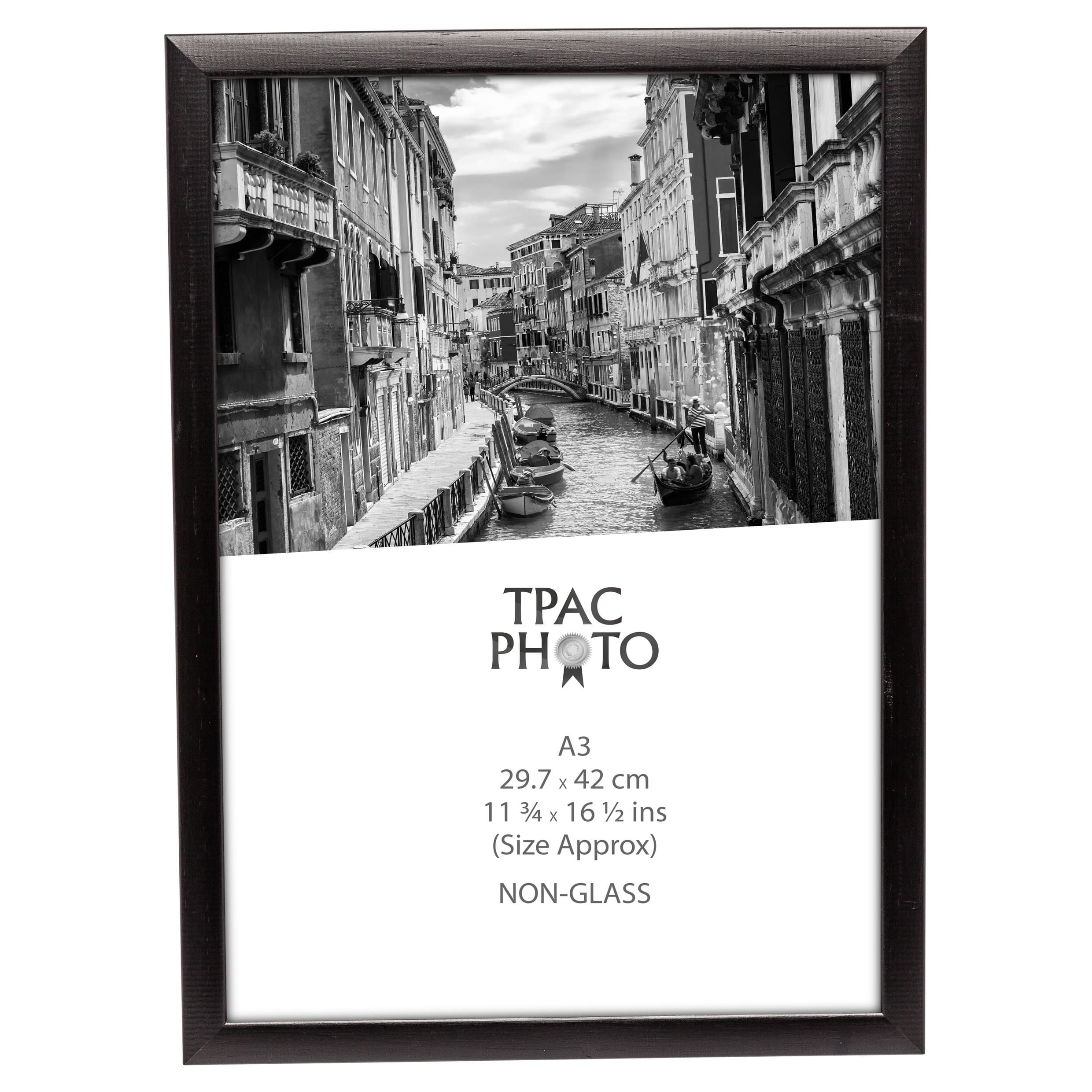 PAWFA3BBLK Matt Black Wood A3 (30x42cm) Certificate / Photo Frame with Non Glass Front