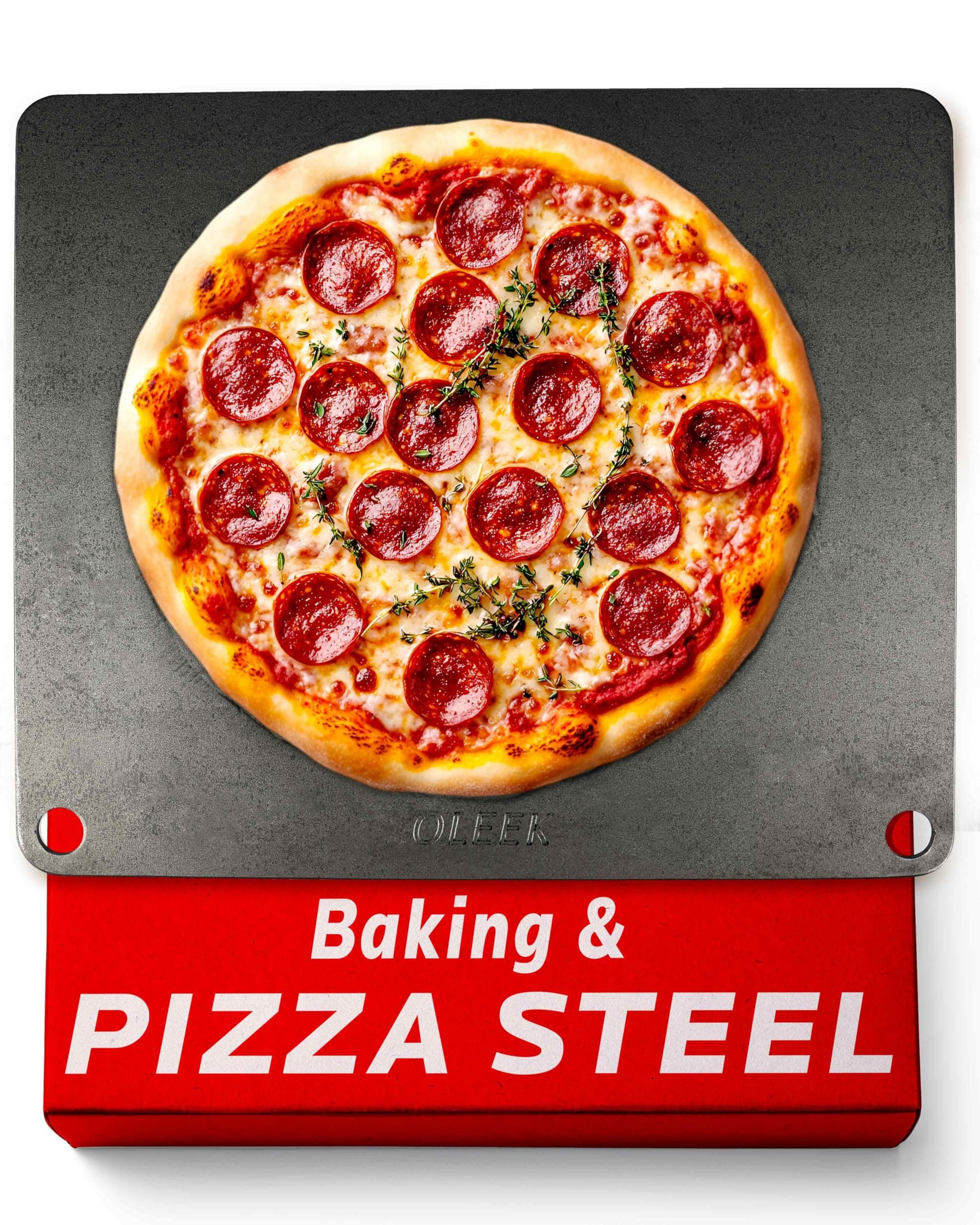 OLEEK Pizza steel Sheets for oven - Metal baking steels sheets for oven - Pizza steel 16x13.4 inches - Steel pizza stone for oven - Baking's steels pro pizza - Baking's stone for oven