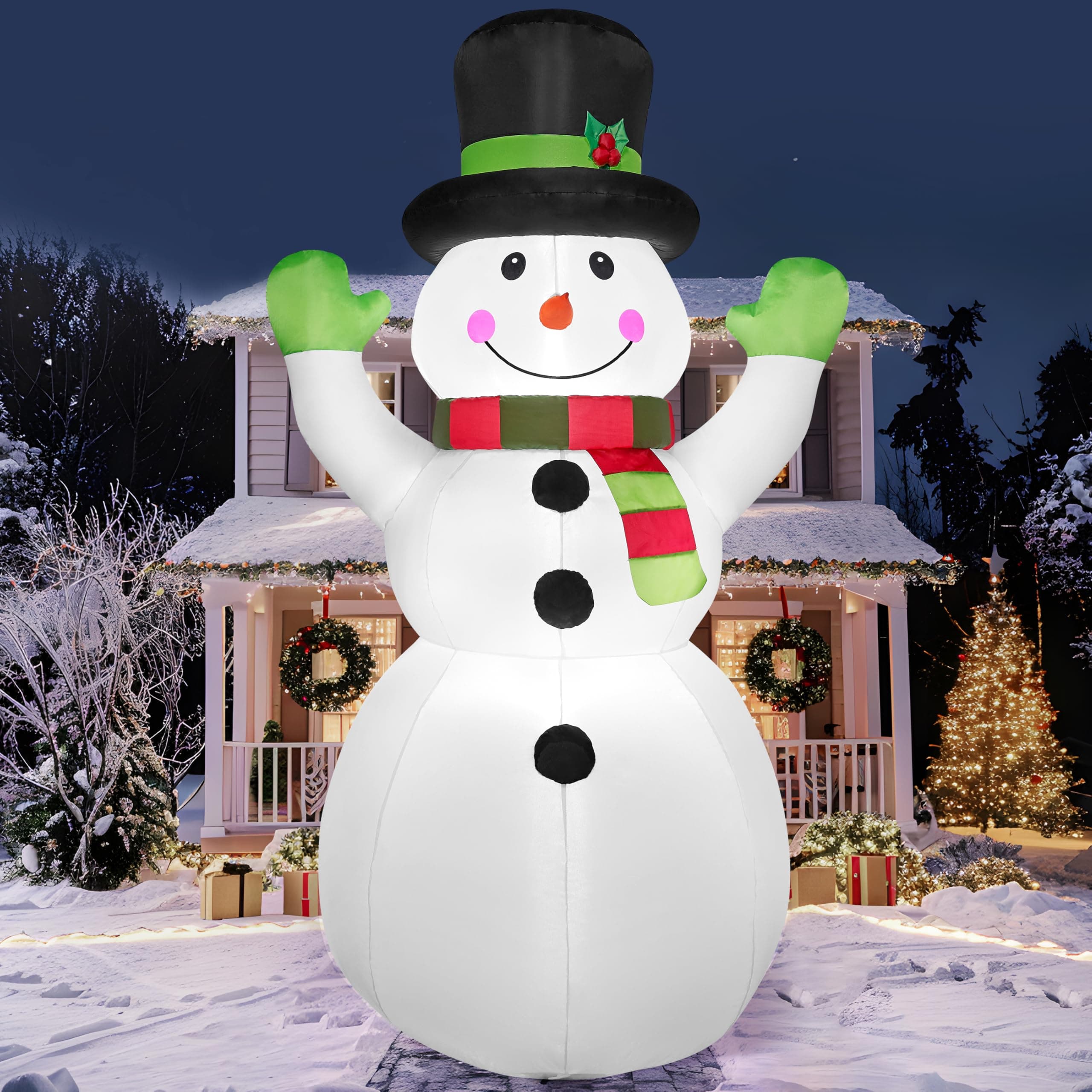 Joiedomi 6 FT Tall Christmas Inflatables Snowman Outdoor Decorations with Bui...