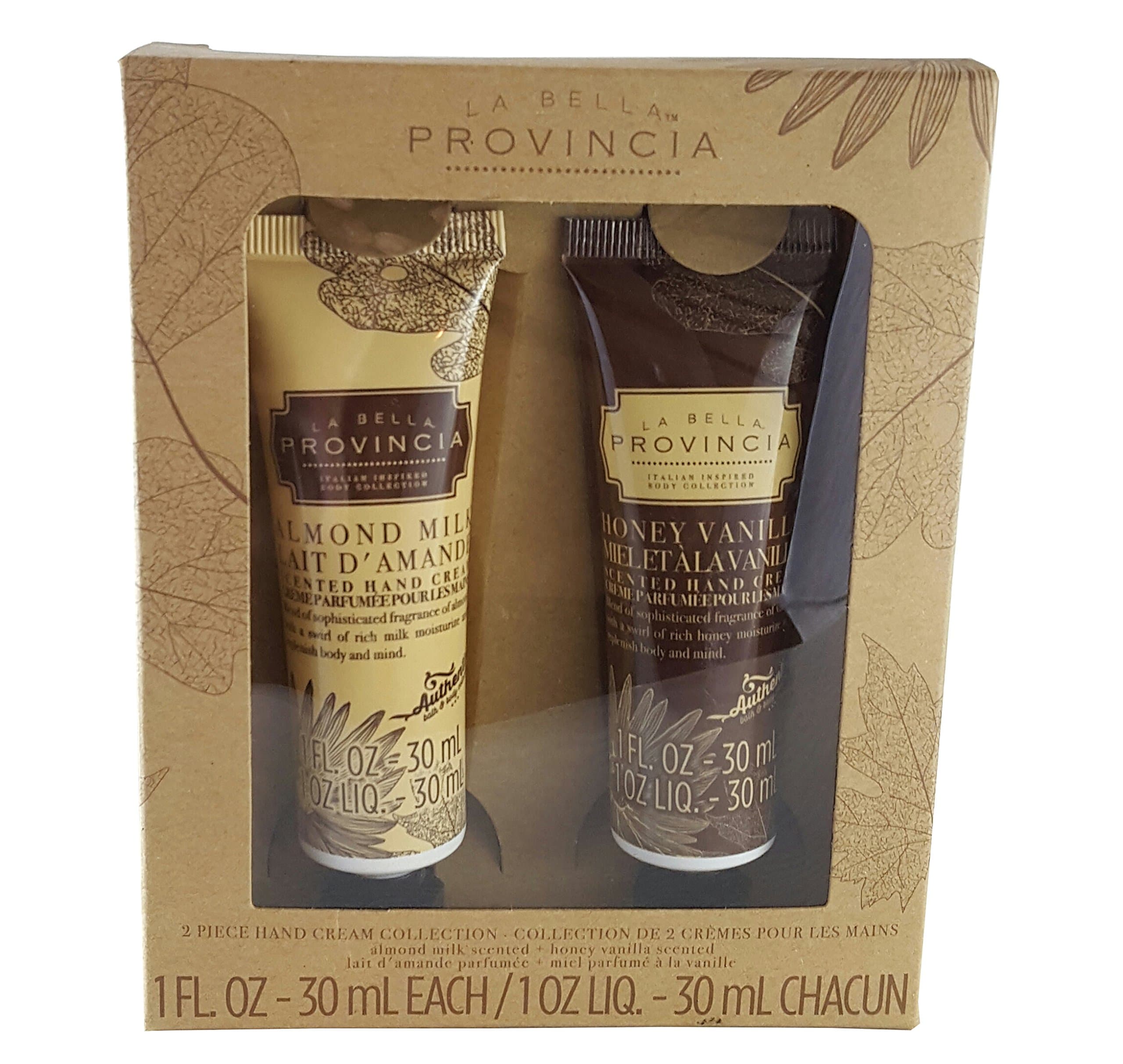La Bella Provincia 2 Piece Hand Cream Honey Vanilla and Almond Milk Body Care Collection
