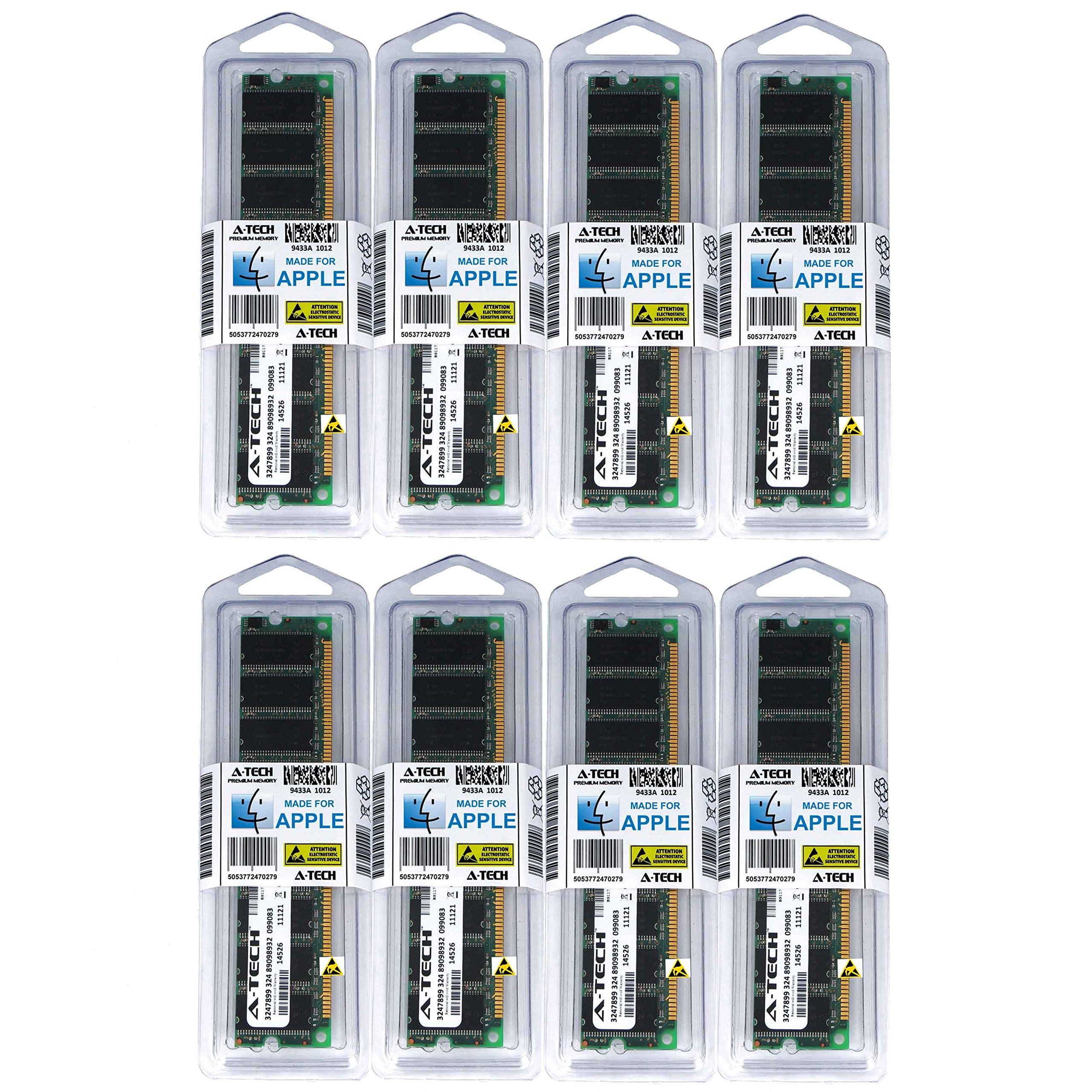 A-Tech For Apple 8GB Kit 8x 1GB PC3200 400MHz Power Mac G5 Mid 2004 Late 2003 Early 2005 M9031LL/A A1047 M9032LL/A M9393LL/A M9455LL/A M9457LL/A M9748LL/A M9749LL/A Memory RAM