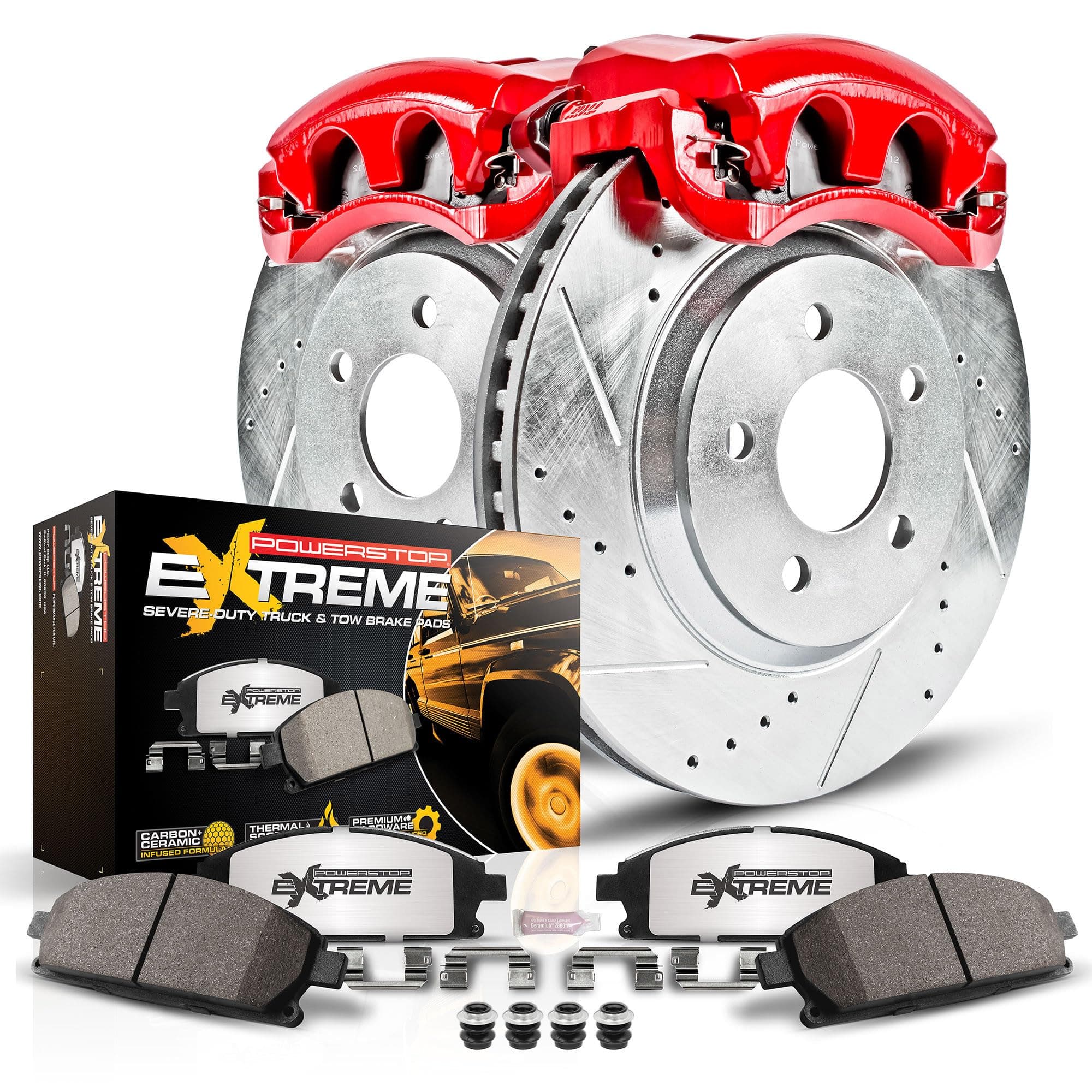 - Power Stop KC4713A-36 Front Z36 Truck & Tow Performance Brake Kit with Powder Coated Calipers