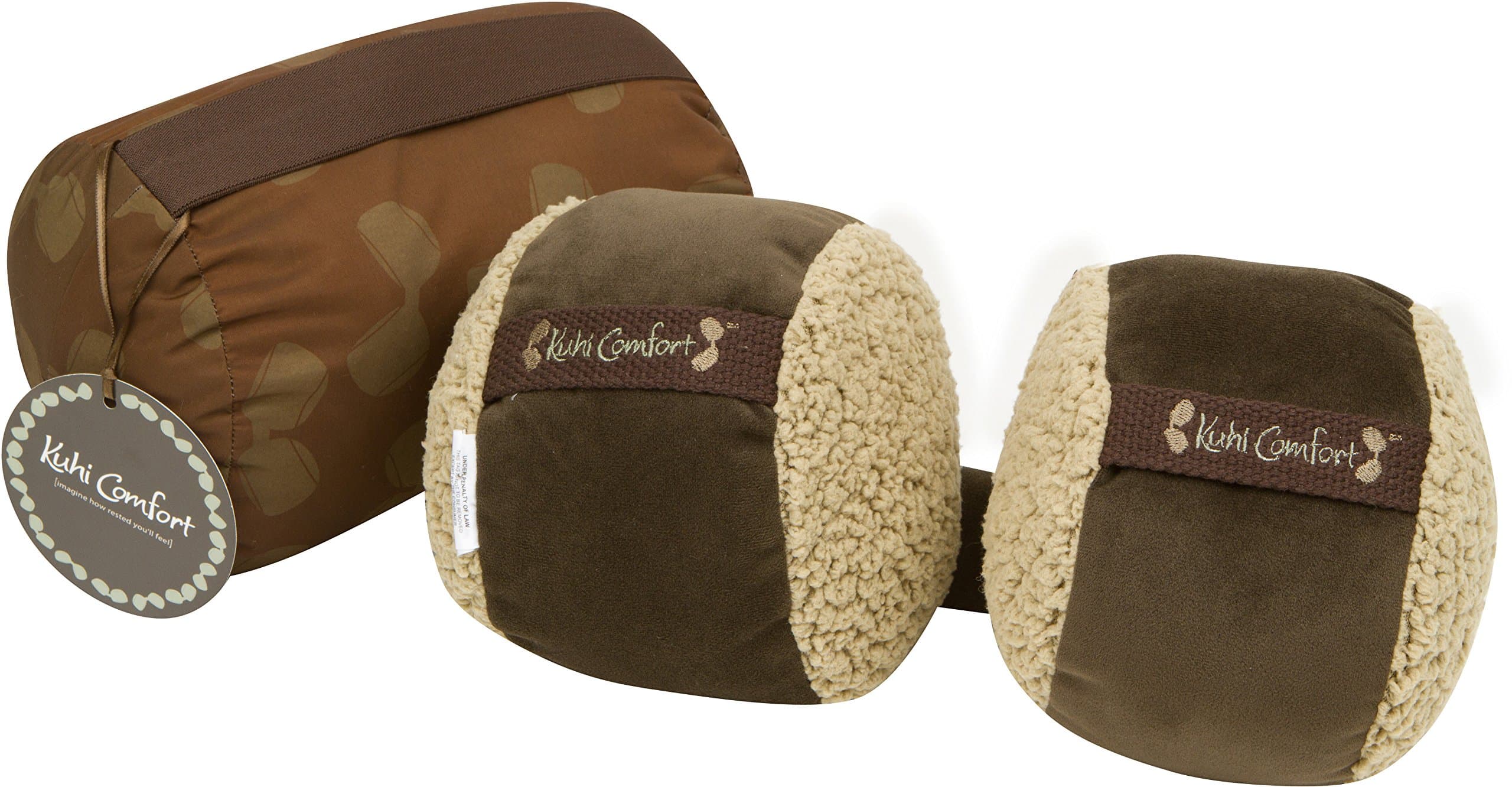 Original Cuddle Fur Travel Pillow 2 Luxurious Cushions Cradle Your Head on the Sides Comes in Convenient Carry Case