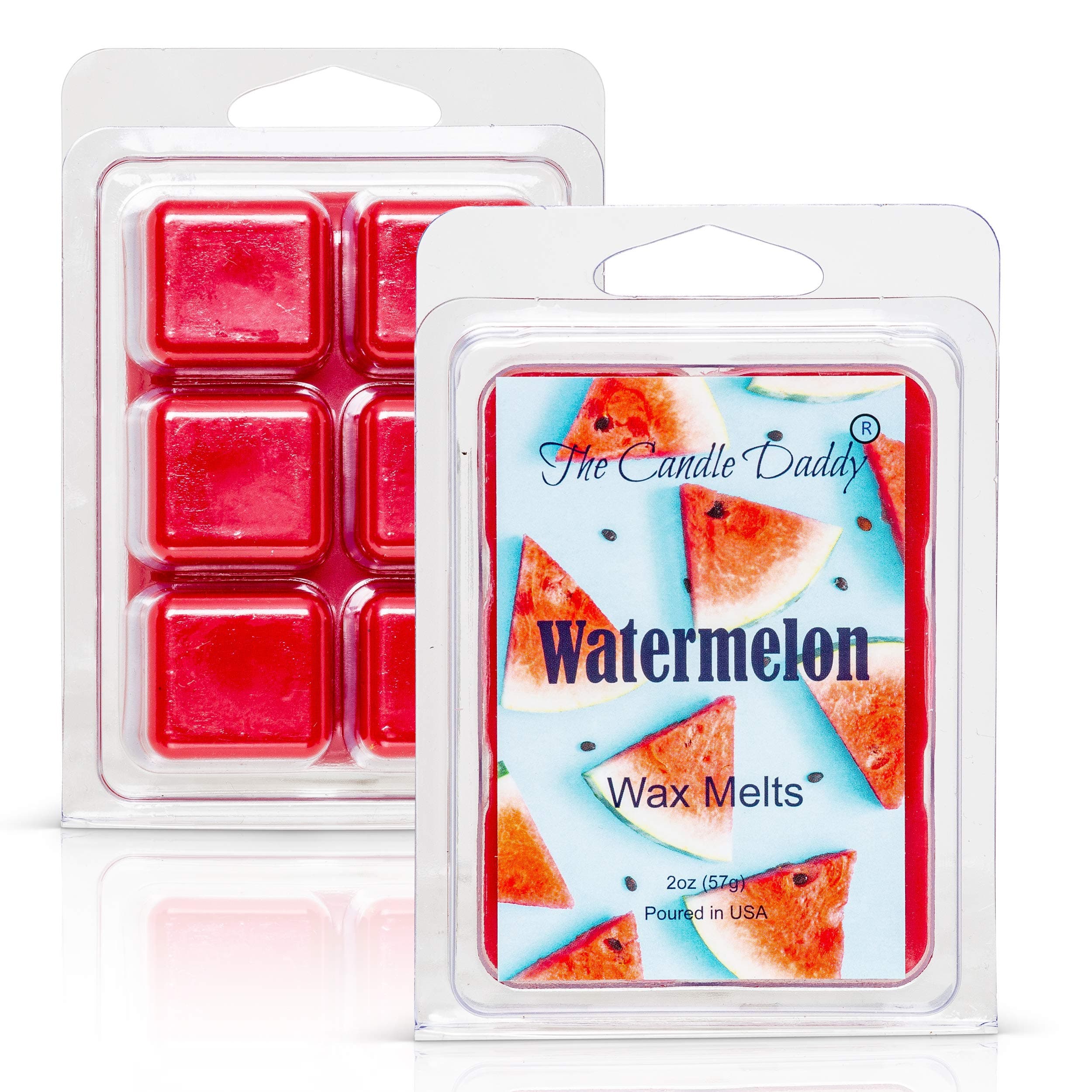 Watermelon - Sweet, Sugary Fruit Scented Melt- Maximum Scent Wax Cubes/Melts- 1 Pack -2 Ounces- 6 Cubes Gift for Women, Men, BFF, Friend, Wife, Mom, Birthday, Sister, Daughter, Long Lasting Wax Tart
