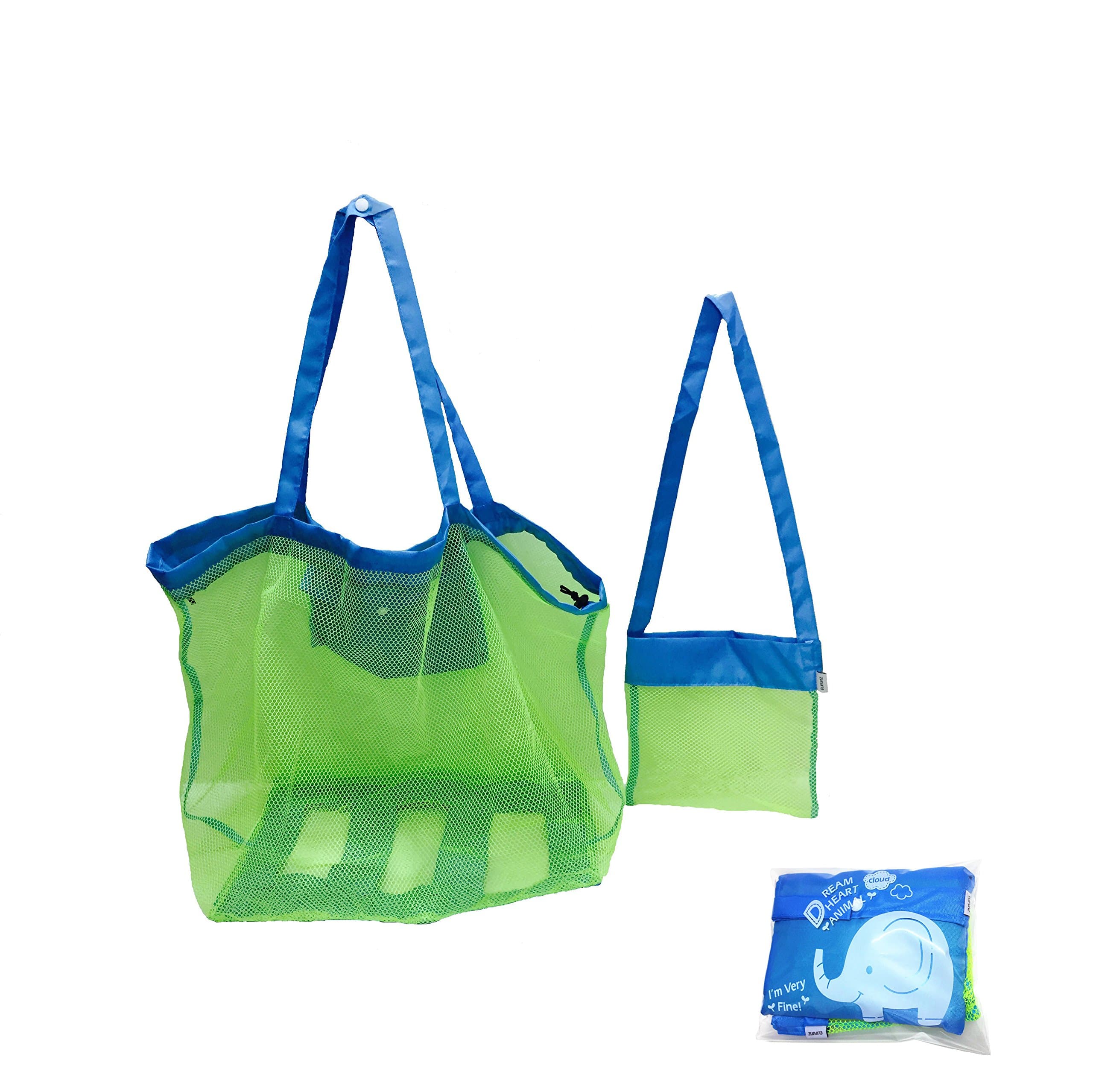 Sand Away Beach Mesh Bag Tote Best for Sports, Swim , Boating, Packing Organizer Children Beach Toys Storage