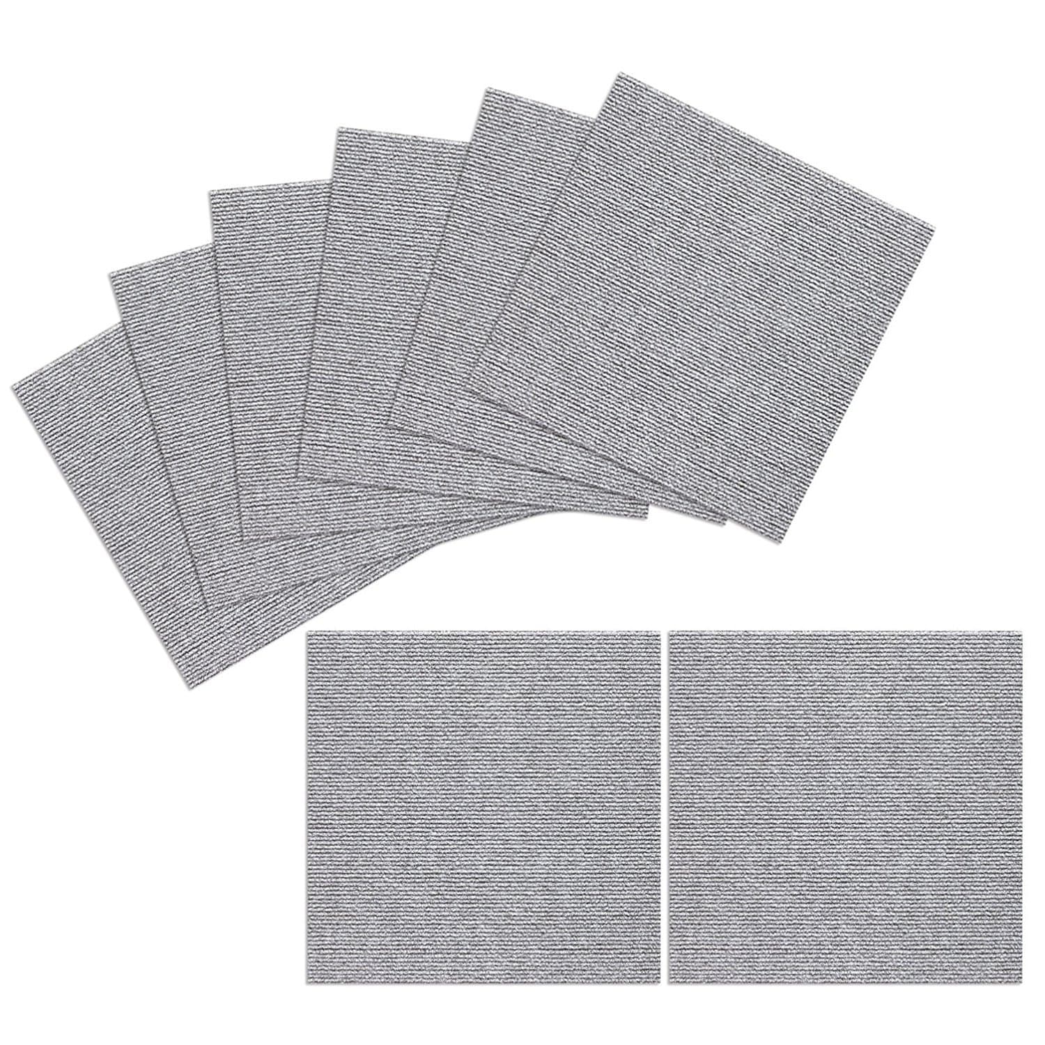 Place and Stick Tile Mats Light Gray, 8 Piece