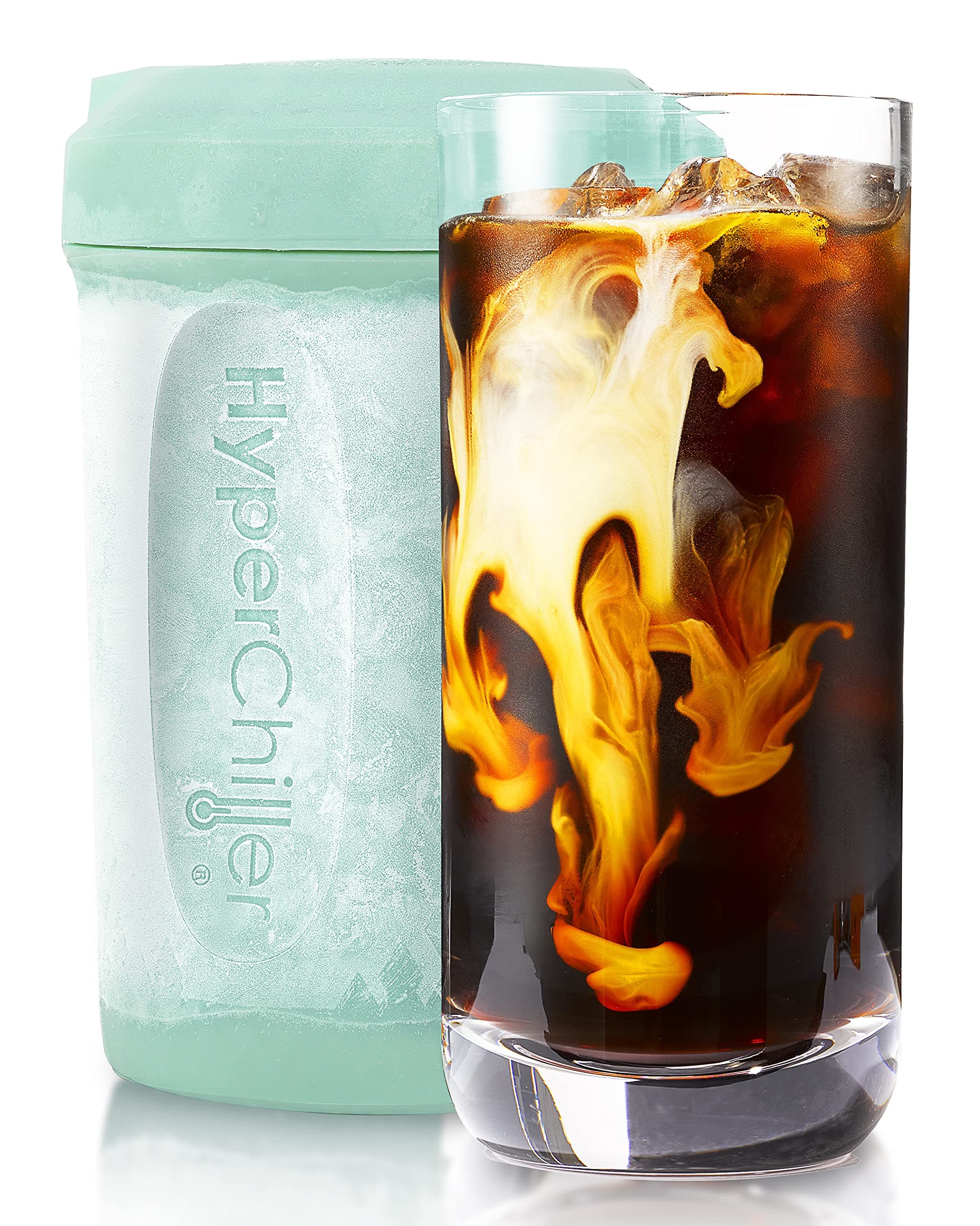 HyperChiller by Maxi-Matic Patented Instant Coffee/Beverage Cooler, Ready in One Minute, Reusable for Iced Tea, Wine, Spirits, Alcohol, Juice, 12.5 OZ, Mint