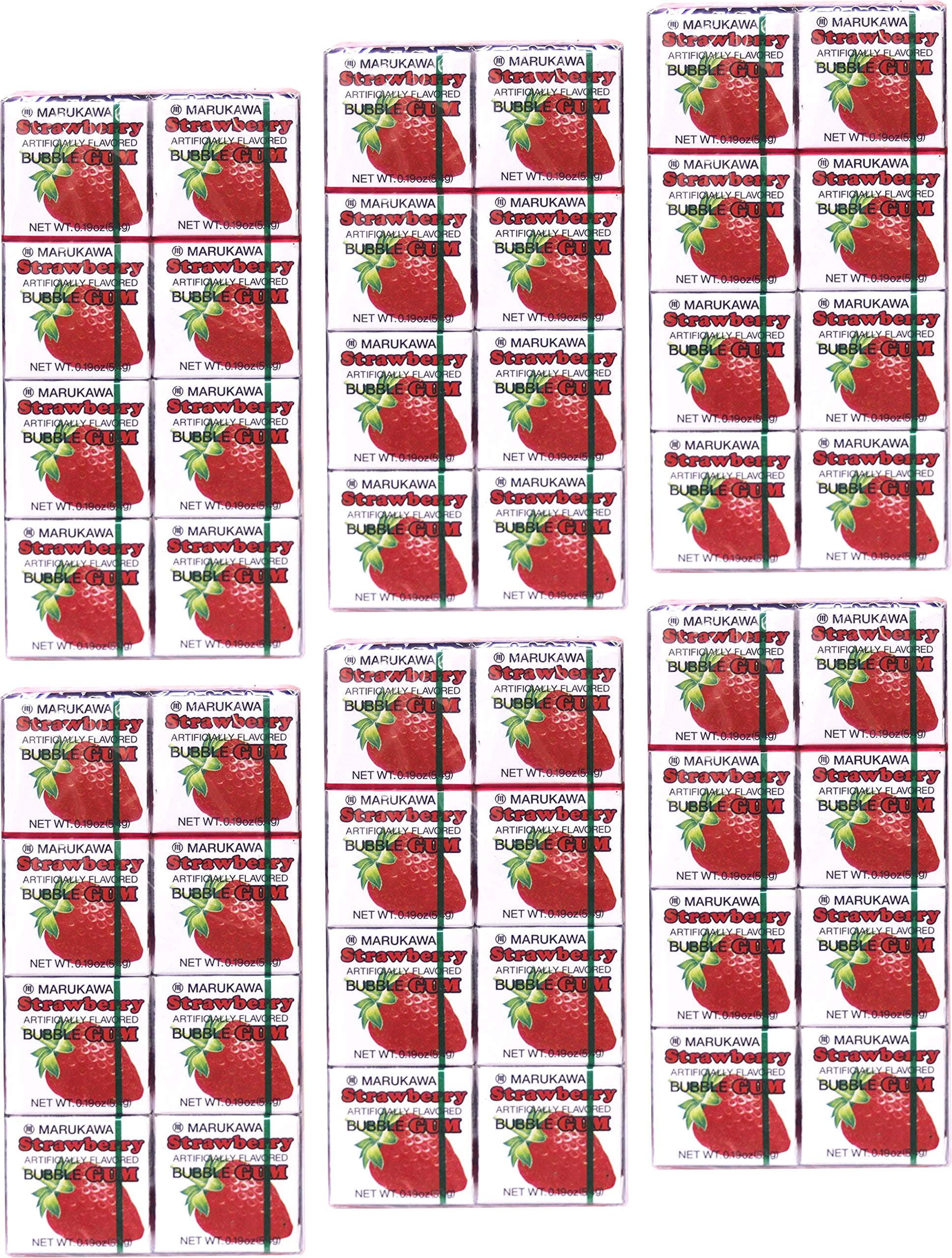 Marukawa Bubble Gum Strawberry 1.52oz (6 Pack)